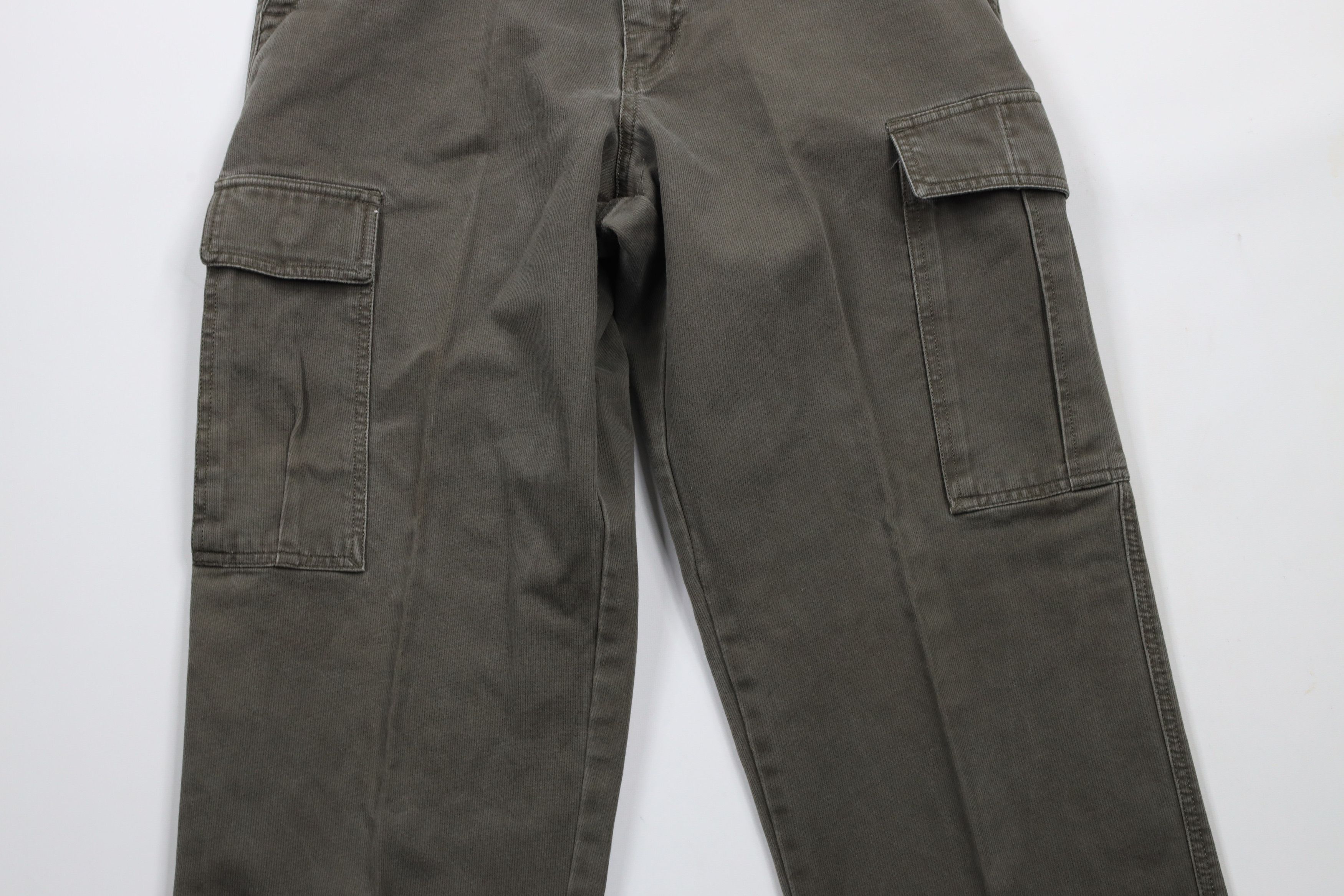 Vintage Vintage 90s Streetwear Heavyweight Ribbed Cargo Pants Green Size US 30 / EU 46 - 3 Thumbnail