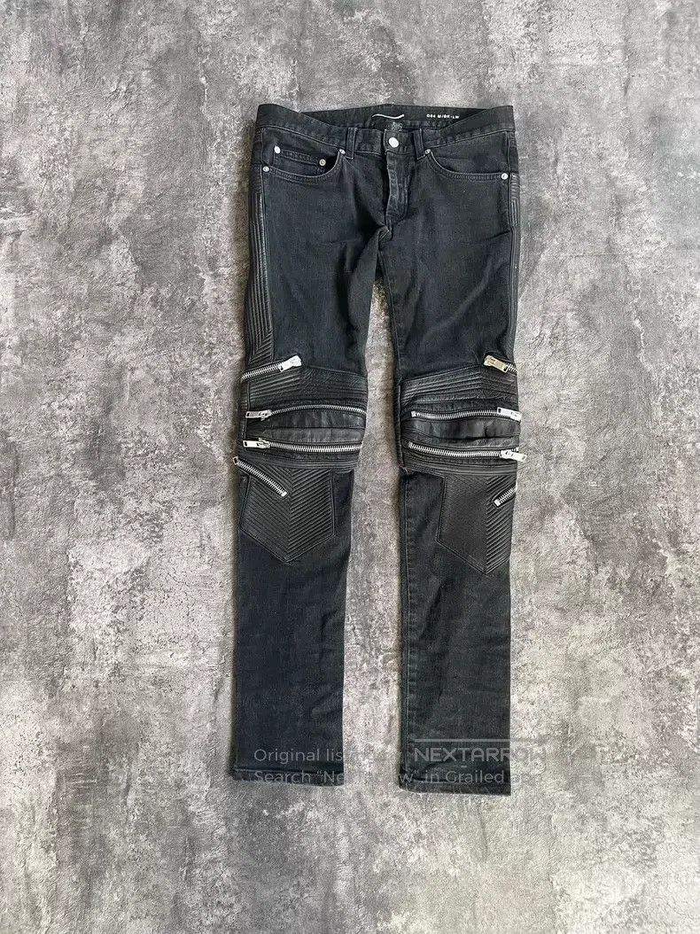 Saint Laurent Paris Saint Laurent Paris Multi-Zipper Sheepskin Patch Leather B Size US 30 / EU 46 - 1 Thumbnail