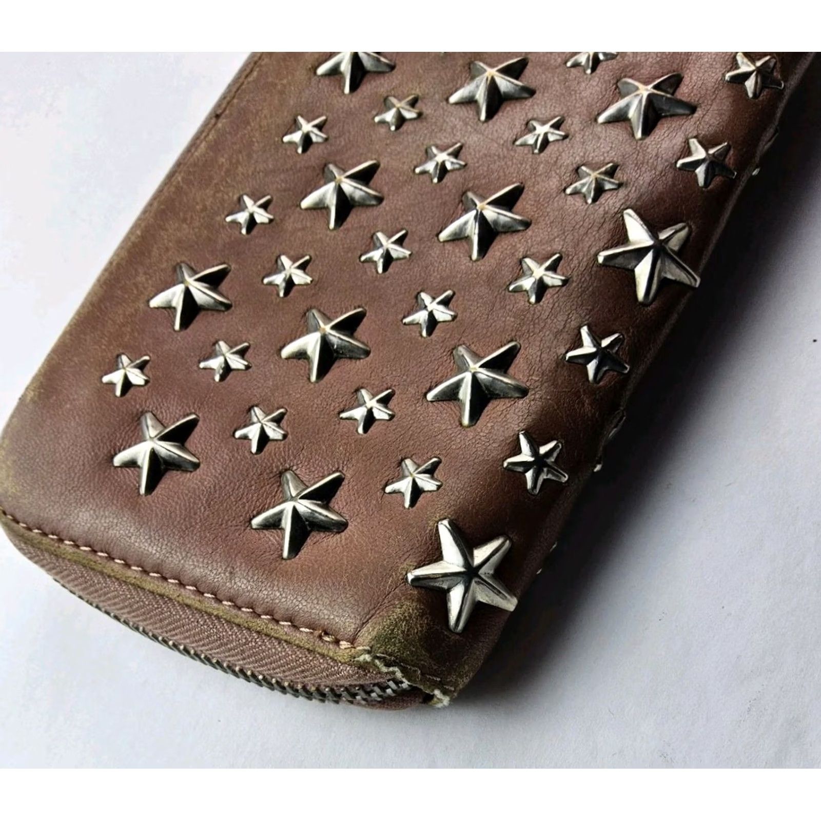 Jimmy Choo Jimmy Choo Wallet Zip Around Pink Leather Star Studded Womens Size ONE SIZE - 7 Thumbnail