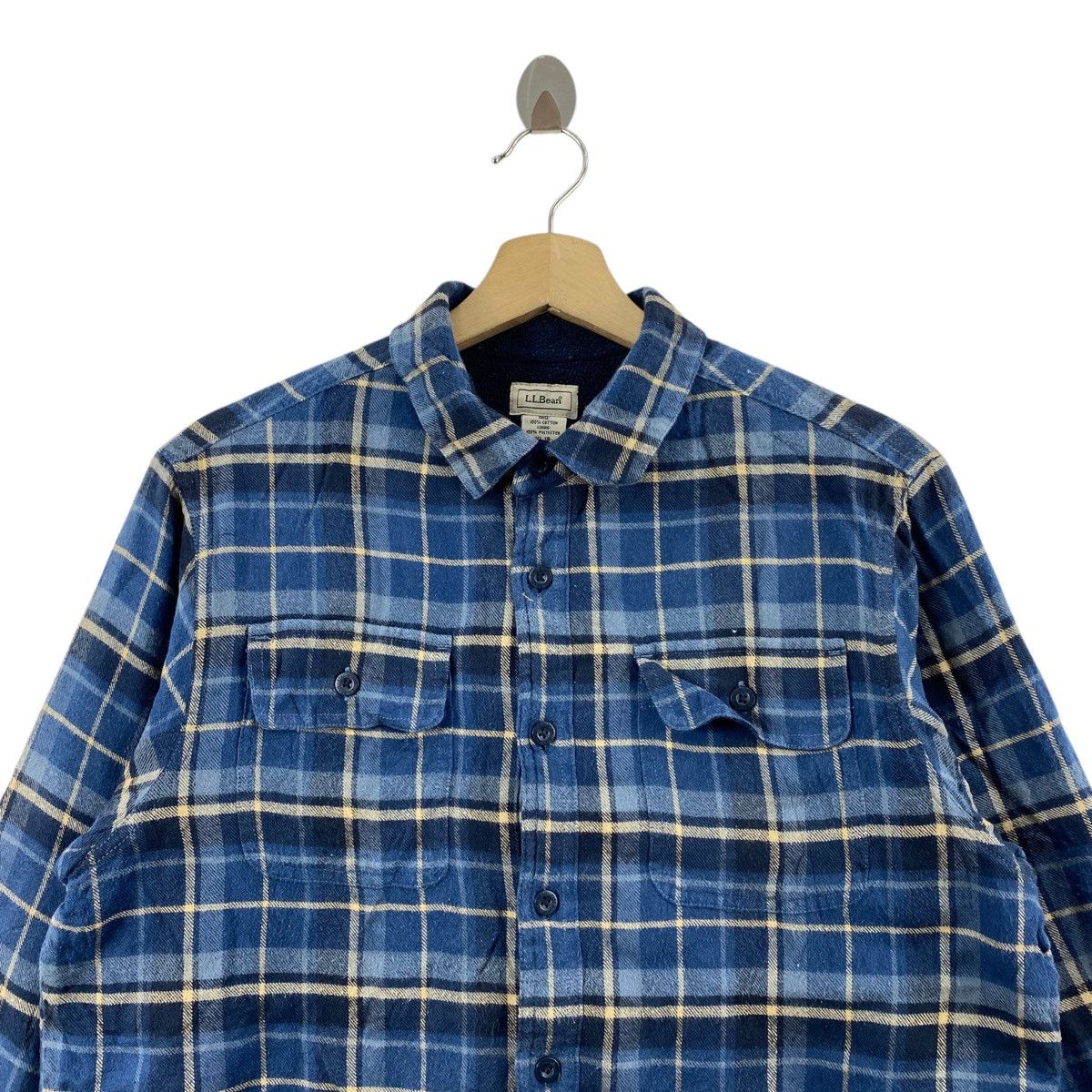 L.L. Bean LL BEAN USA Check Tartan Button Up Long Sleeve Casual Blue Size US XL / EU 56 / 4 - 2 Thumbnail
