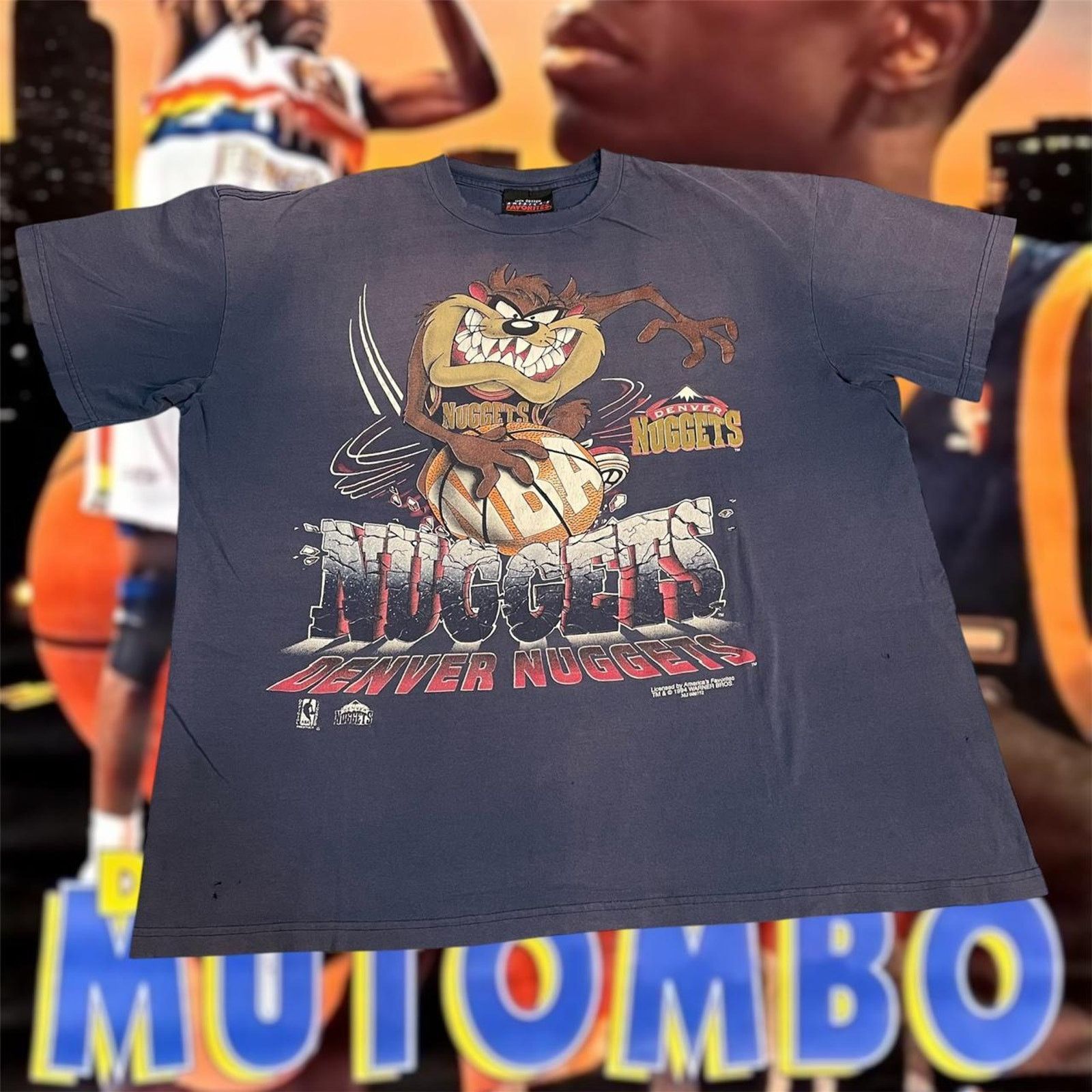 Vintage 1994 NBA Taz Denver Nuggets FADED Basketball Tee