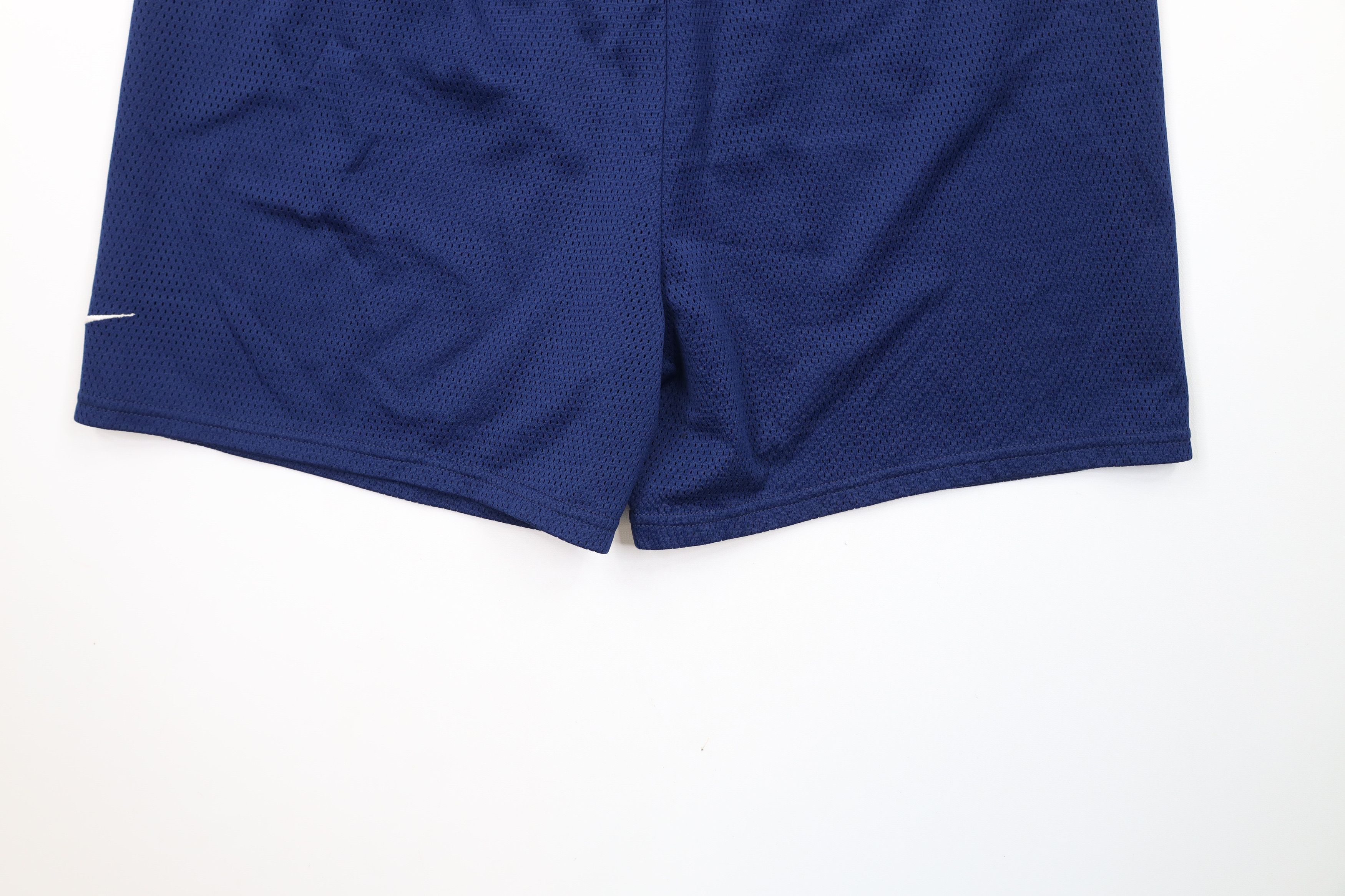 Nike × Vintage Vintage 90s Nike Mini Swoosh Above Knee Shorts Blue Mesh 5" Size US 36 / EU 52 - 11 Thumbnail