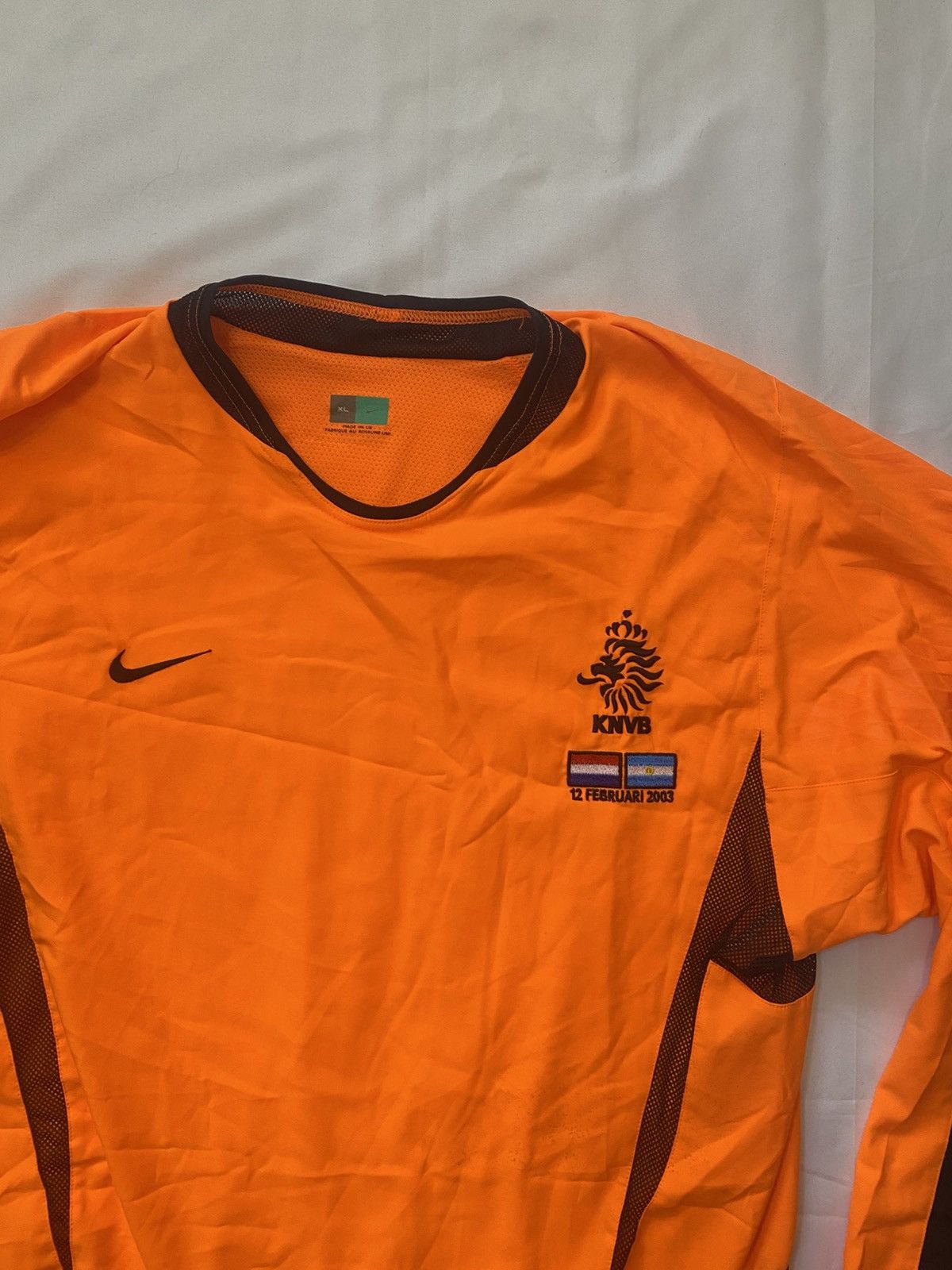 Nike Nike Netherlands Match Issue Shirt vs Argentina 2003 Size US XL / EU 56 / 4 - 6 Thumbnail