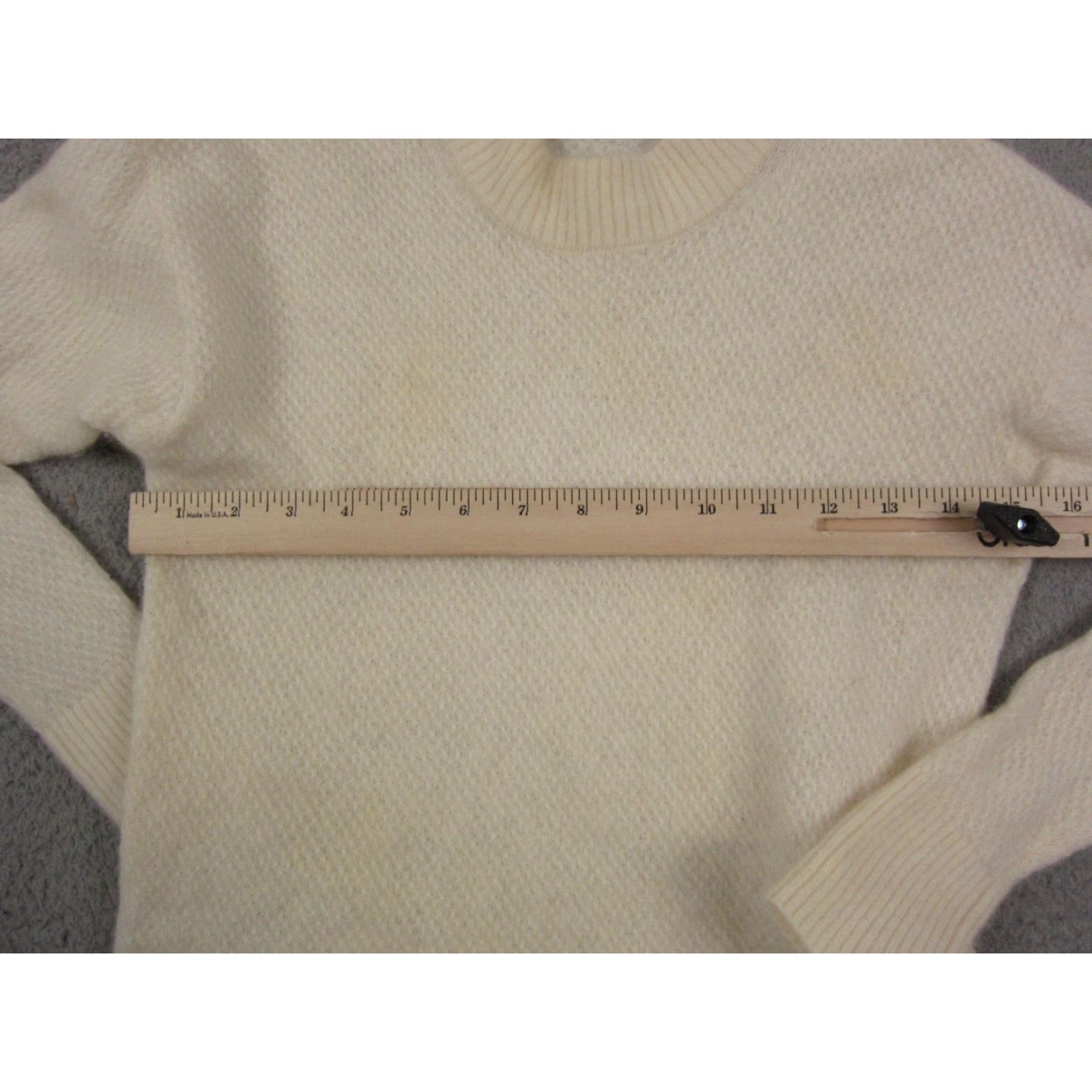 Quince Quince Sweater Womens Medium Creme Wool Alpaca Knit Mock Neck Casual Cozy Size M / US 6-8 / IT 42-44 - 6 Thumbnail