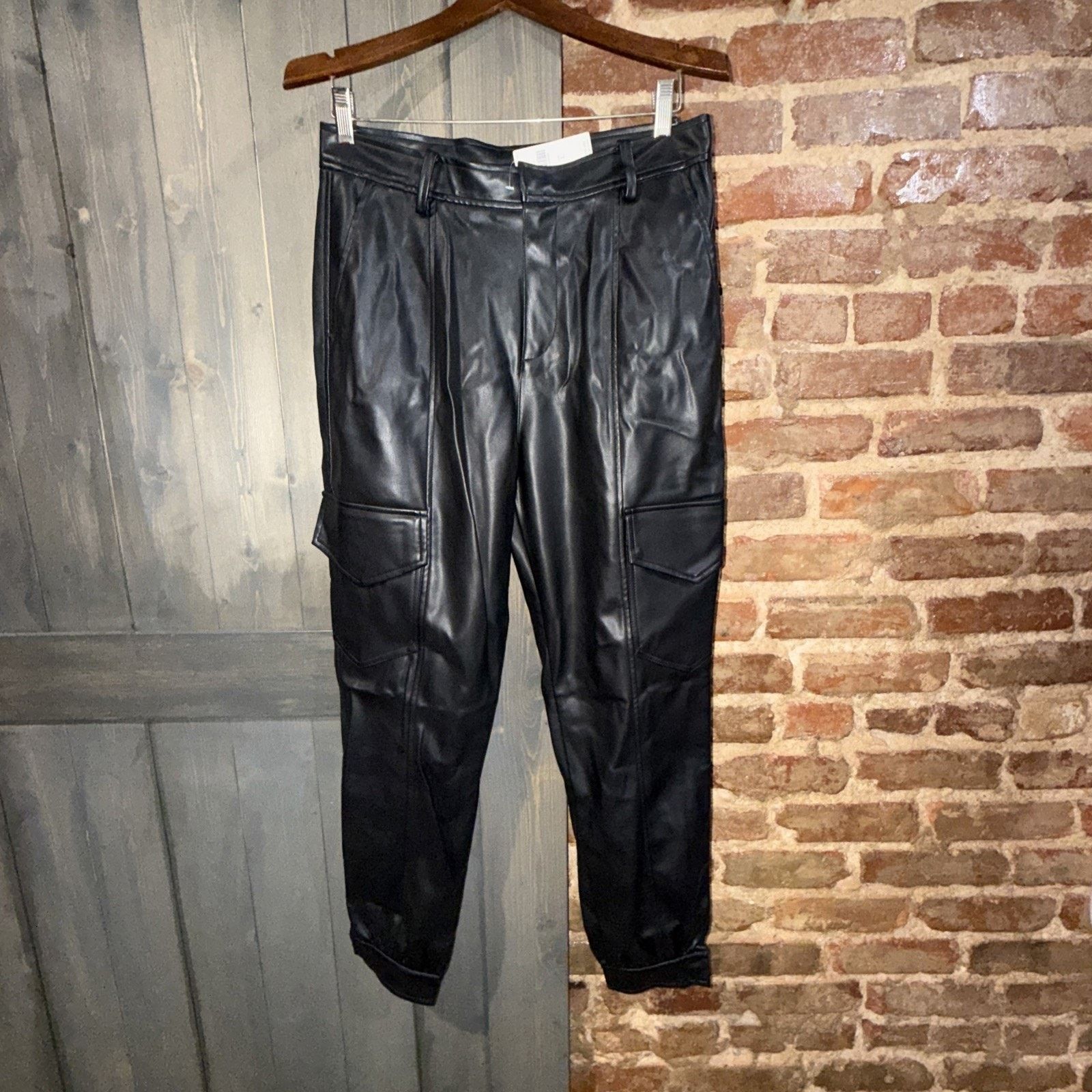 Anthropologie Anthropologie NWT Priscilla Faux leather pant cargo Sz Large Size 34" / US 12 / IT 48 - 3 Thumbnail