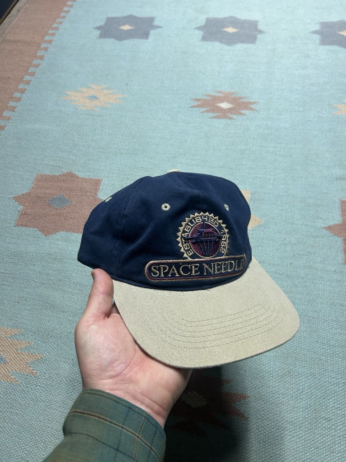 Vintage Vintage strapback hat space needle Seattle embroidered blue Size ONE SIZE - 1 Thumbnail