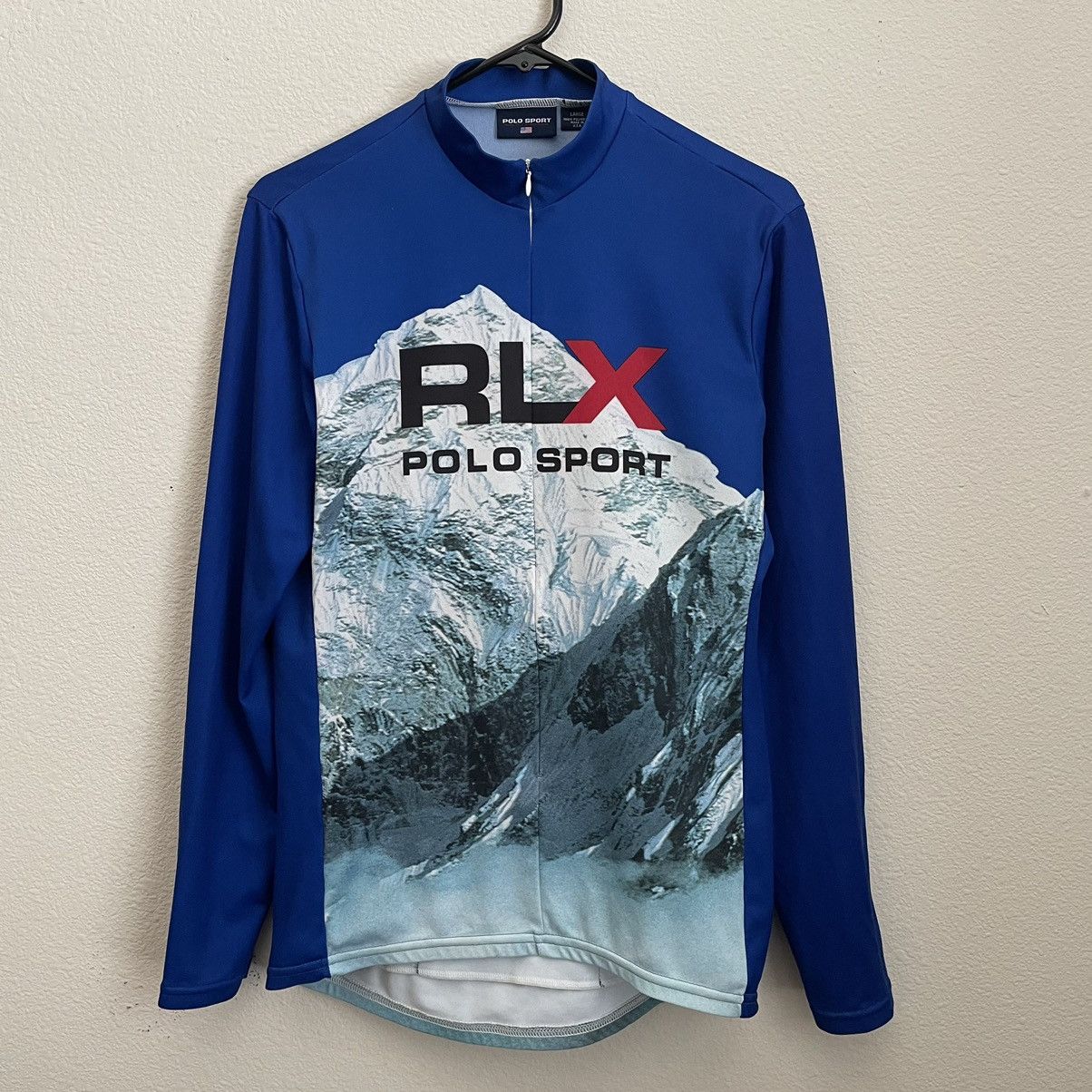 image of Made In USA x Polo Ralph Lauren Vintage 90's Polo Sport Rlx Mountain Graphic Cycling Jersey in Blue