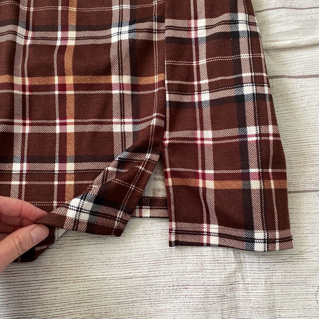 Other Jolie & Joy by FCT with Love women L brown plaid bodycon spa Size L / US 10 / IT 46 - 6 Thumbnail
