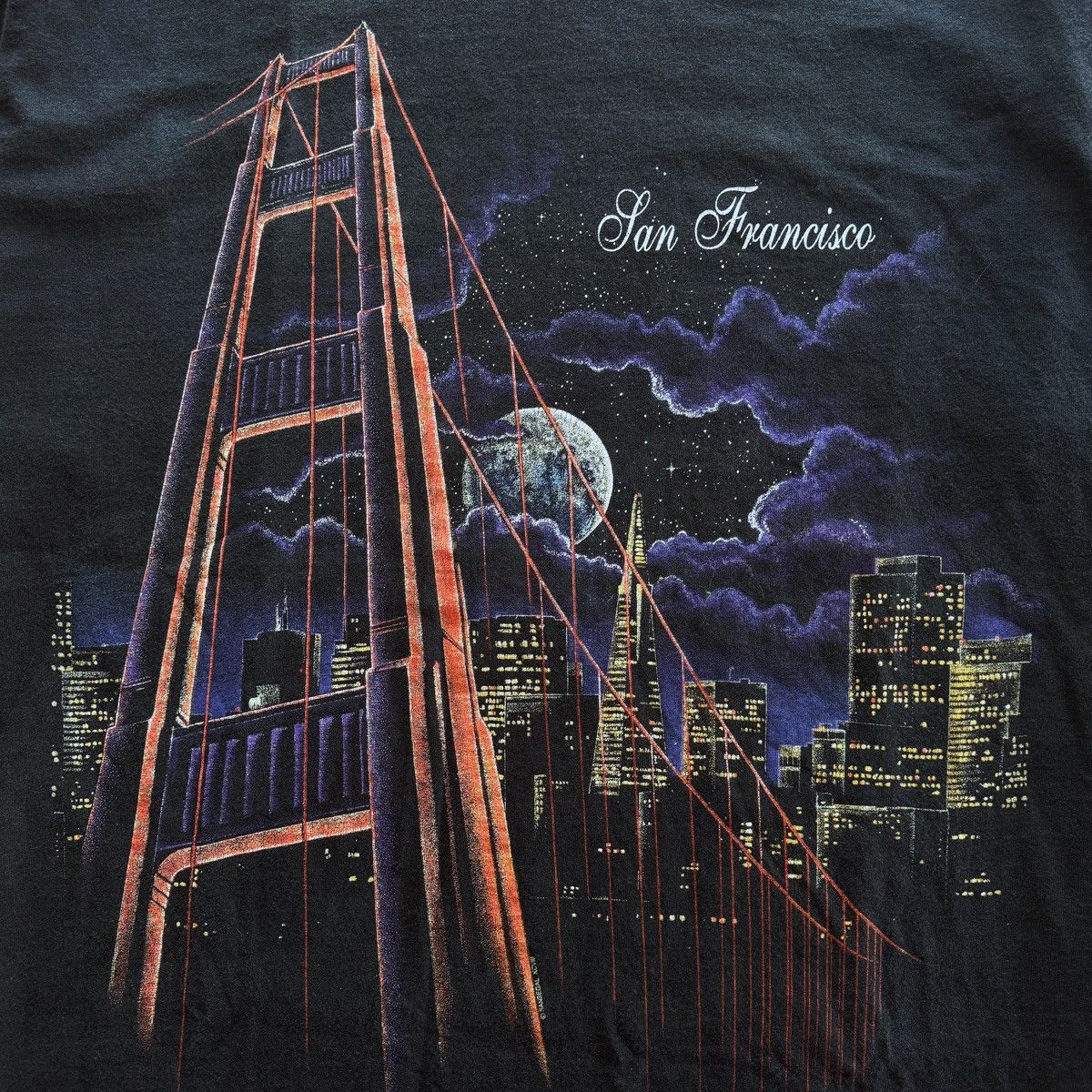 Vintage 1998 Vintage San Francisco Night Skyline Tee Size US XL / EU 56 / 4 - 3 Thumbnail