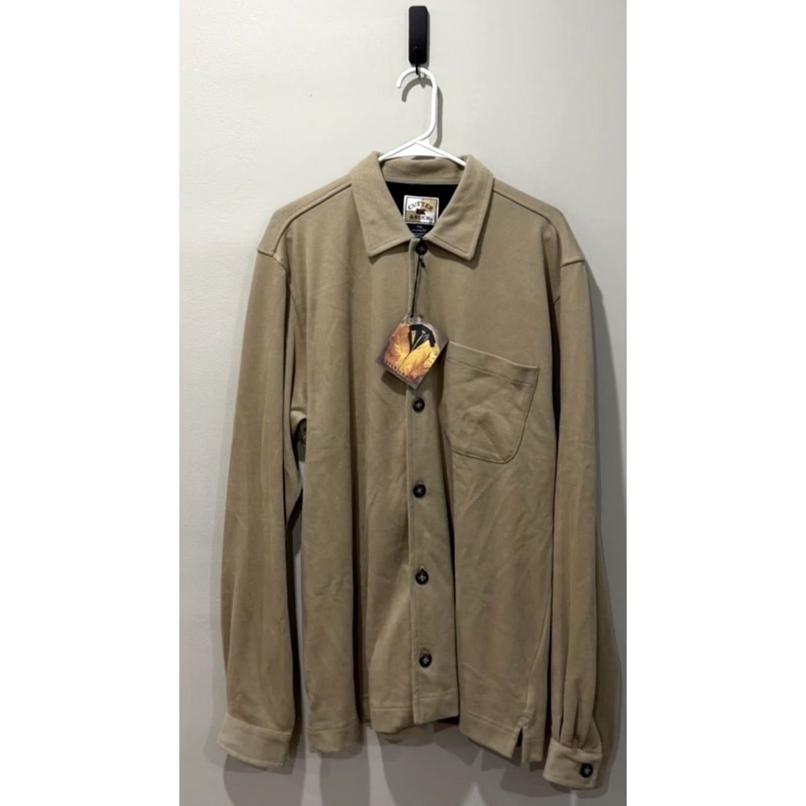 Cutter & Buck Cutter & Buck Golf Shirt Men’s Medium Tan Suede Button Size US M / EU 48-50 / 2 - 2 Thumbnail