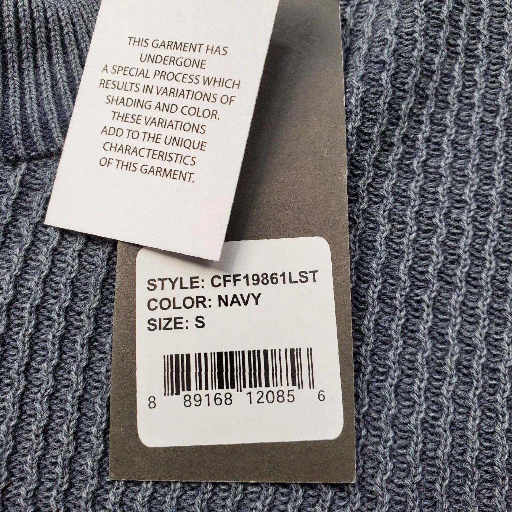 Vintage California CO Mens Faded Navy Blue Ribbed Long Sleeve 1/4 Zip Sweater Size S Size US S / EU 44-46 / 1 - 2 Thumbnail