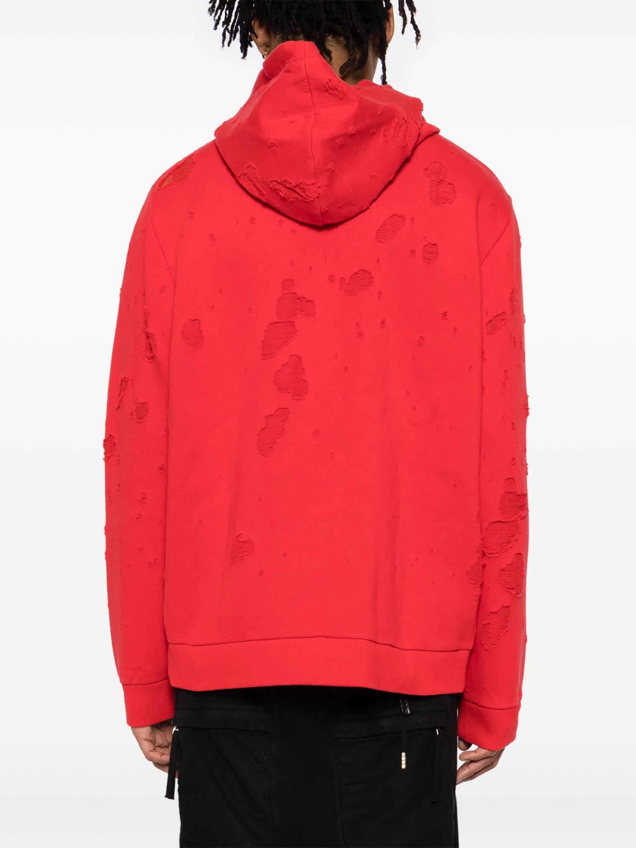Givenchy Red Destroyed Logo Oversized Hoodie Size S / US 4 / IT 40 - 5 Thumbnail