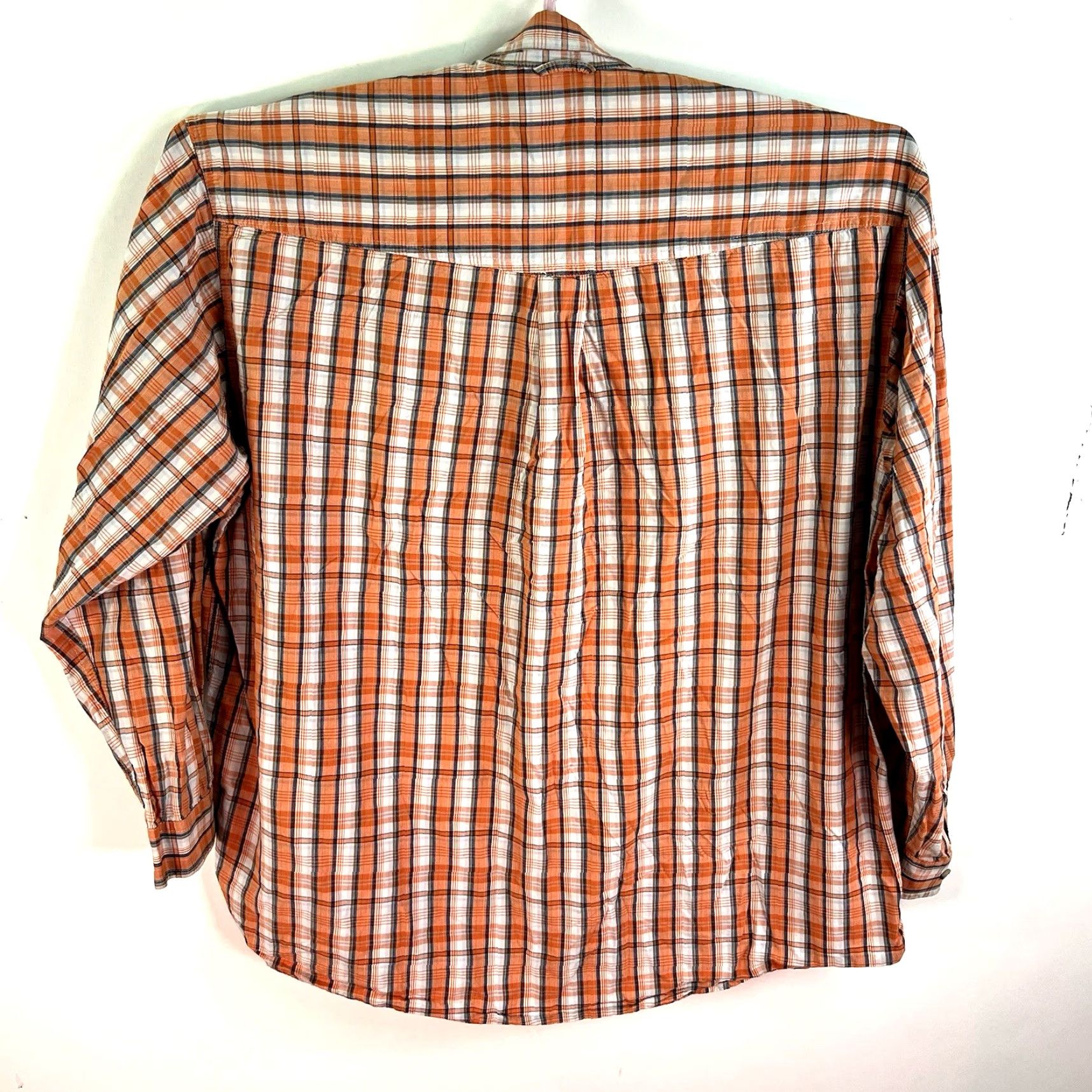 Roper VINTAGE Roper Western Plaid Button-Down Shirt Mens 2XL Long Sleeve Orange Casual Western Theme Size US XXL / EU 58 / 5 - 6 Thumbnail