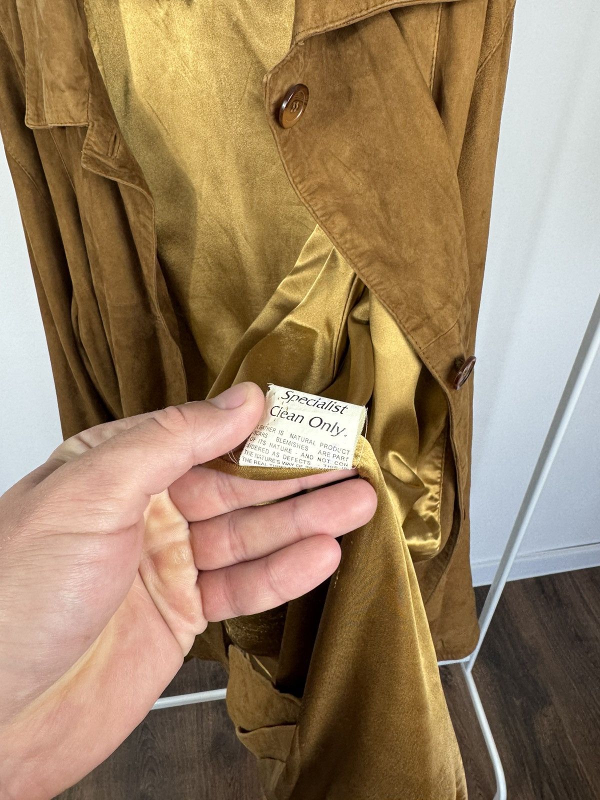 Leather Vintage Brown Suede Leather Trench Coat Jacket Men’s Coat Size US L / EU 52-54 / 3 - 13 Thumbnail