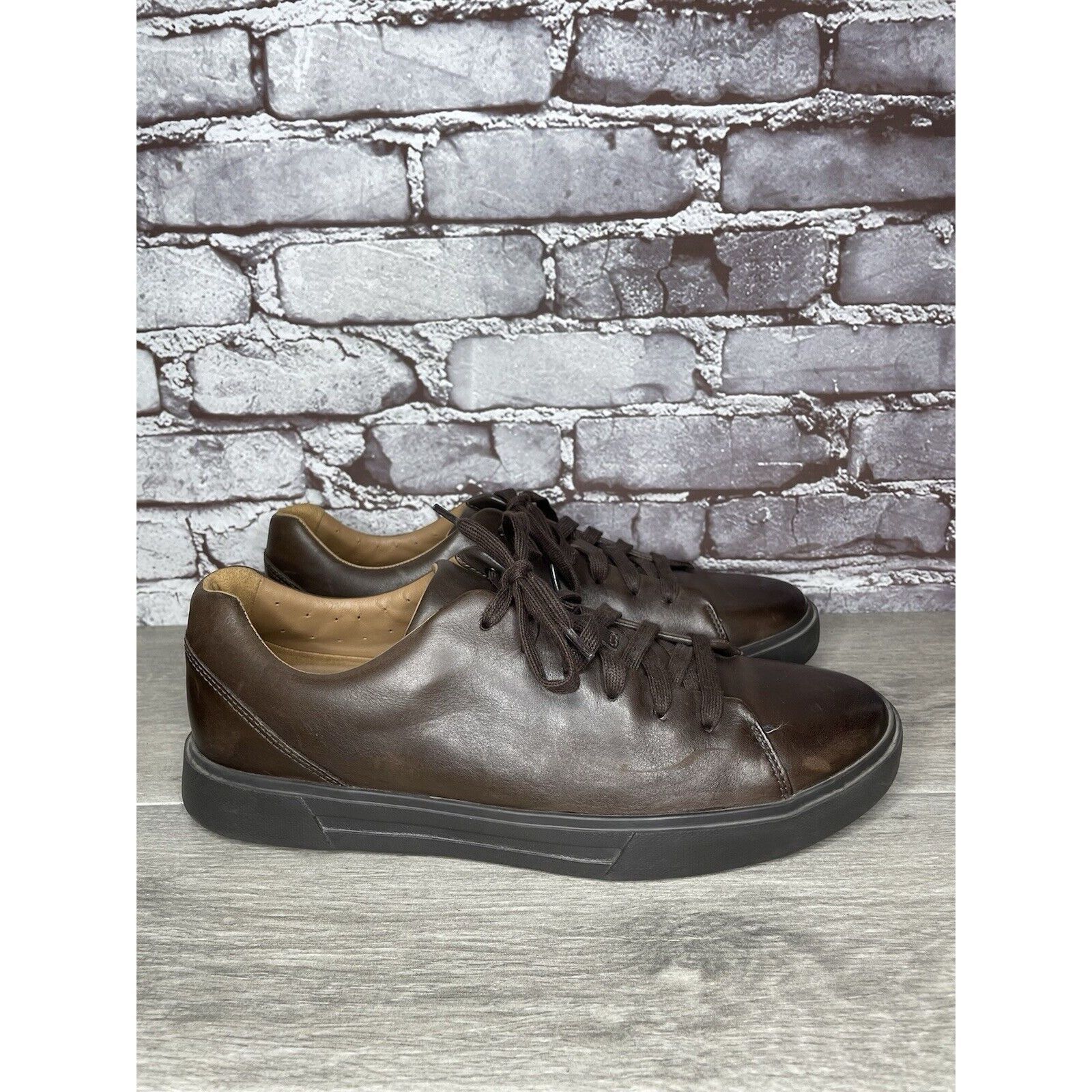 Clarks Clarks Unstructured Brown Leather Lace Up Casual Sneakers Sh Size US 11 / EU 44 - 1 Thumbnail
