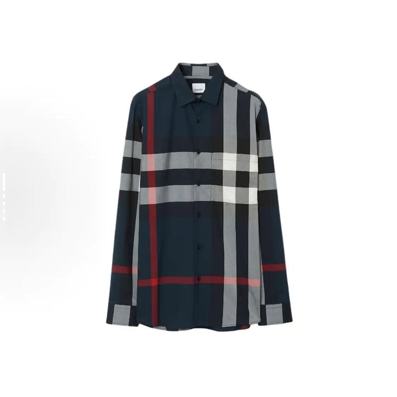 Burberry Burberry Men's Cotton Checkered Long Sleeve Shirt Size US S / EU 44-46 / 1 - 1 Thumbnail