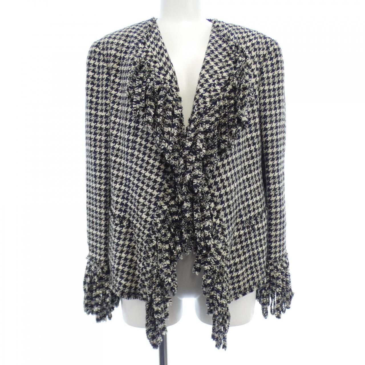 Chanel Chanel Chanel Collarless Jacket Cotton Outerwear P31115V21032 07P DUTY FREE for USA Size ONE SIZE - 1 Thumbnail