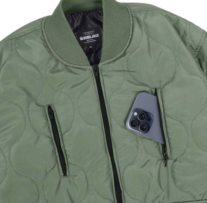 Other Bomber jacket quilting Dobby olive streetwear Size US M / EU 48-50 / 2 - 4 Thumbnail