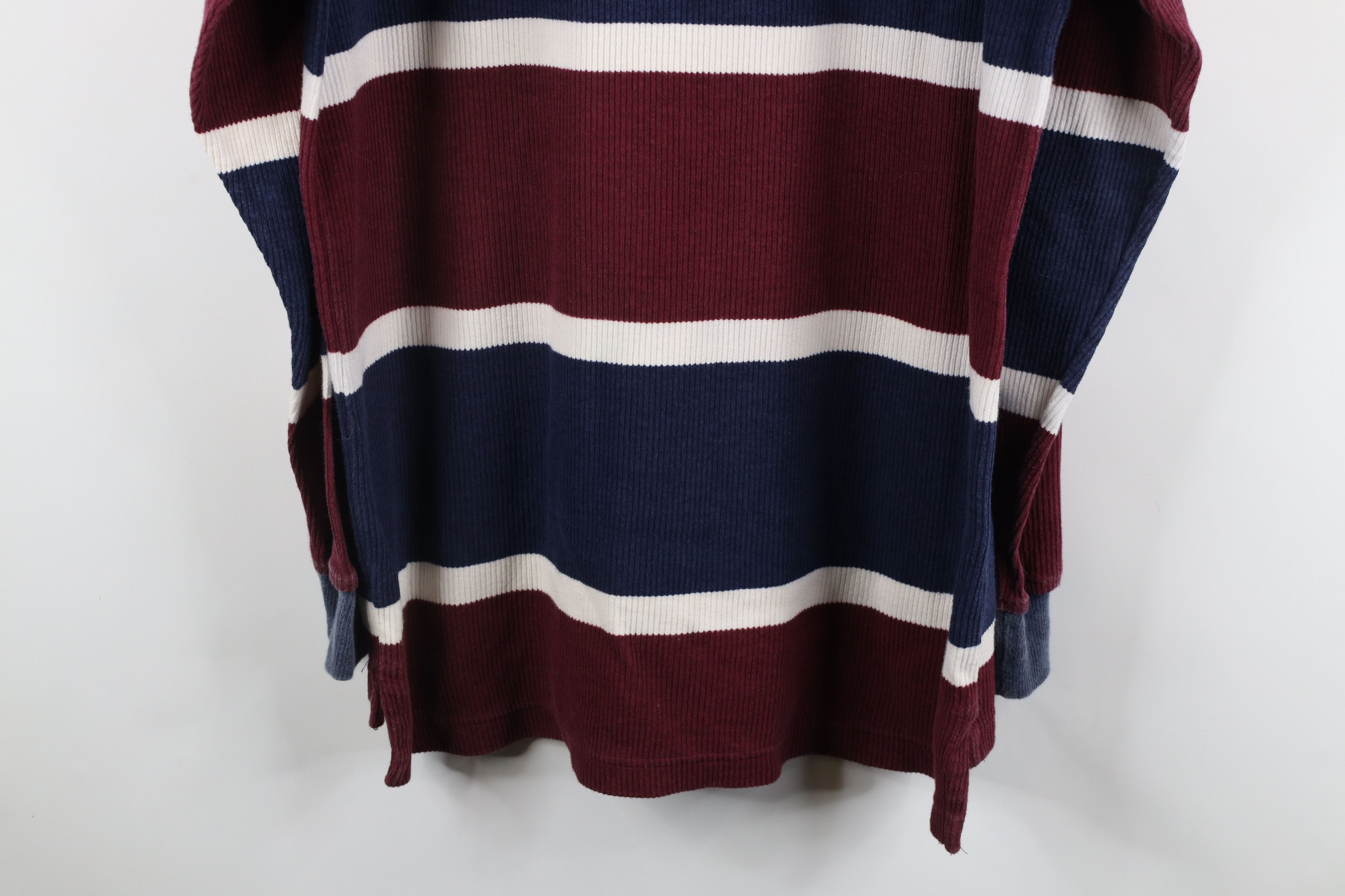 Vintage Vintage 90s Streetwear Striped Ribbed Knit Long Sleeve Polo Size US L / EU 52-54 / 3 - 13 Thumbnail