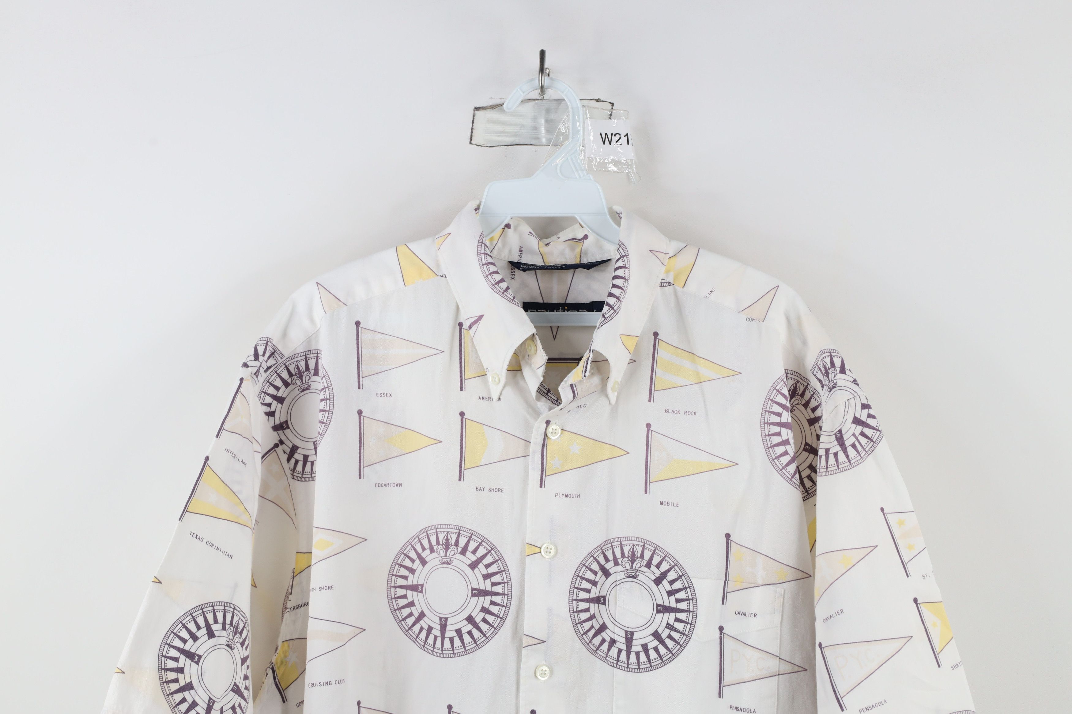 Nautica × Vintage Vintage 90s Nautica Flag All Over Print Button Down Shirt Size US L / EU 52-54 / 3 - 2 Thumbnail