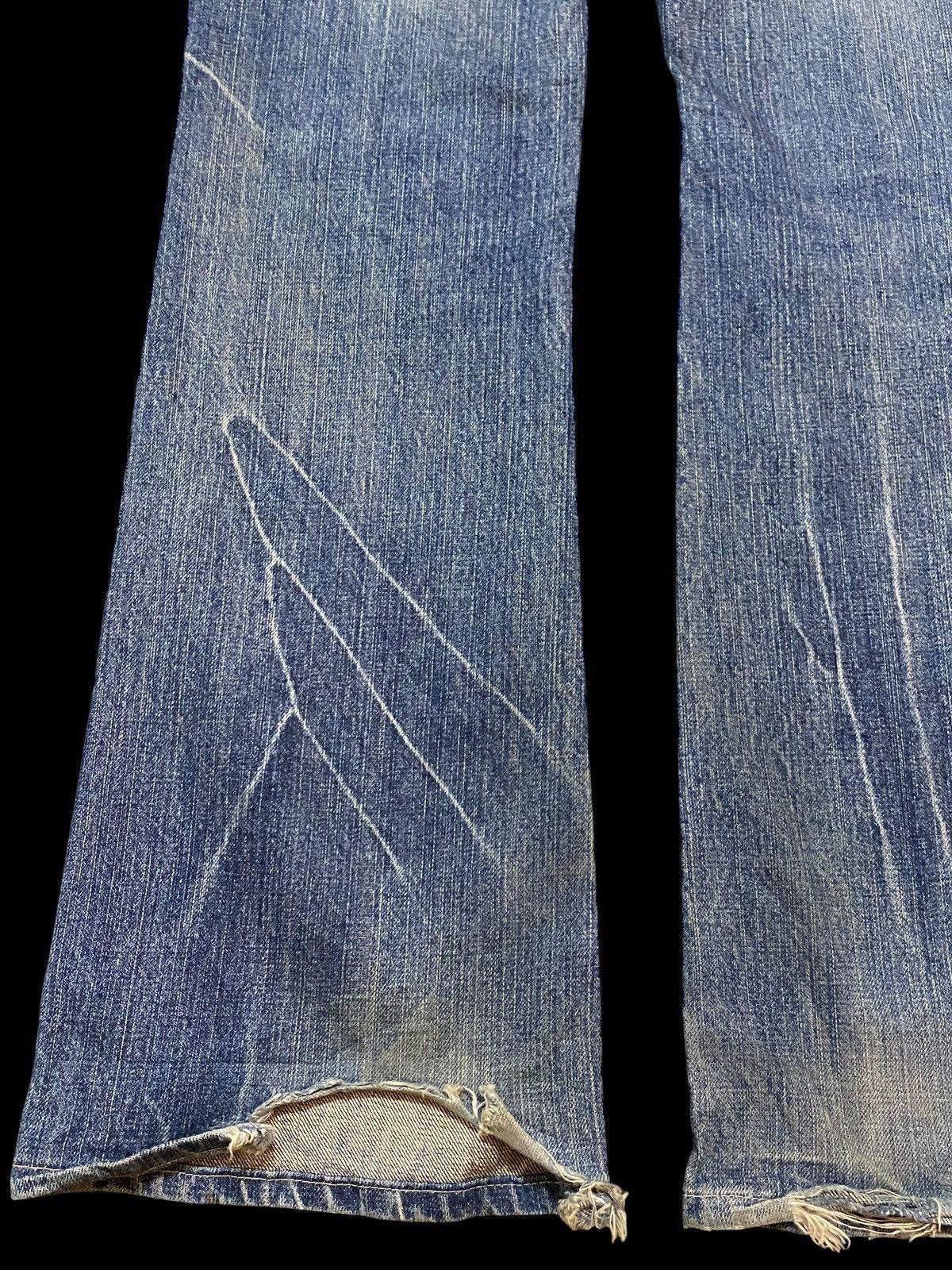 If Six Was Nine Blue Way Made in Nippon Mud Wash Distressed Flare Jeans Size US 30 / EU 46 - 9 Thumbnail