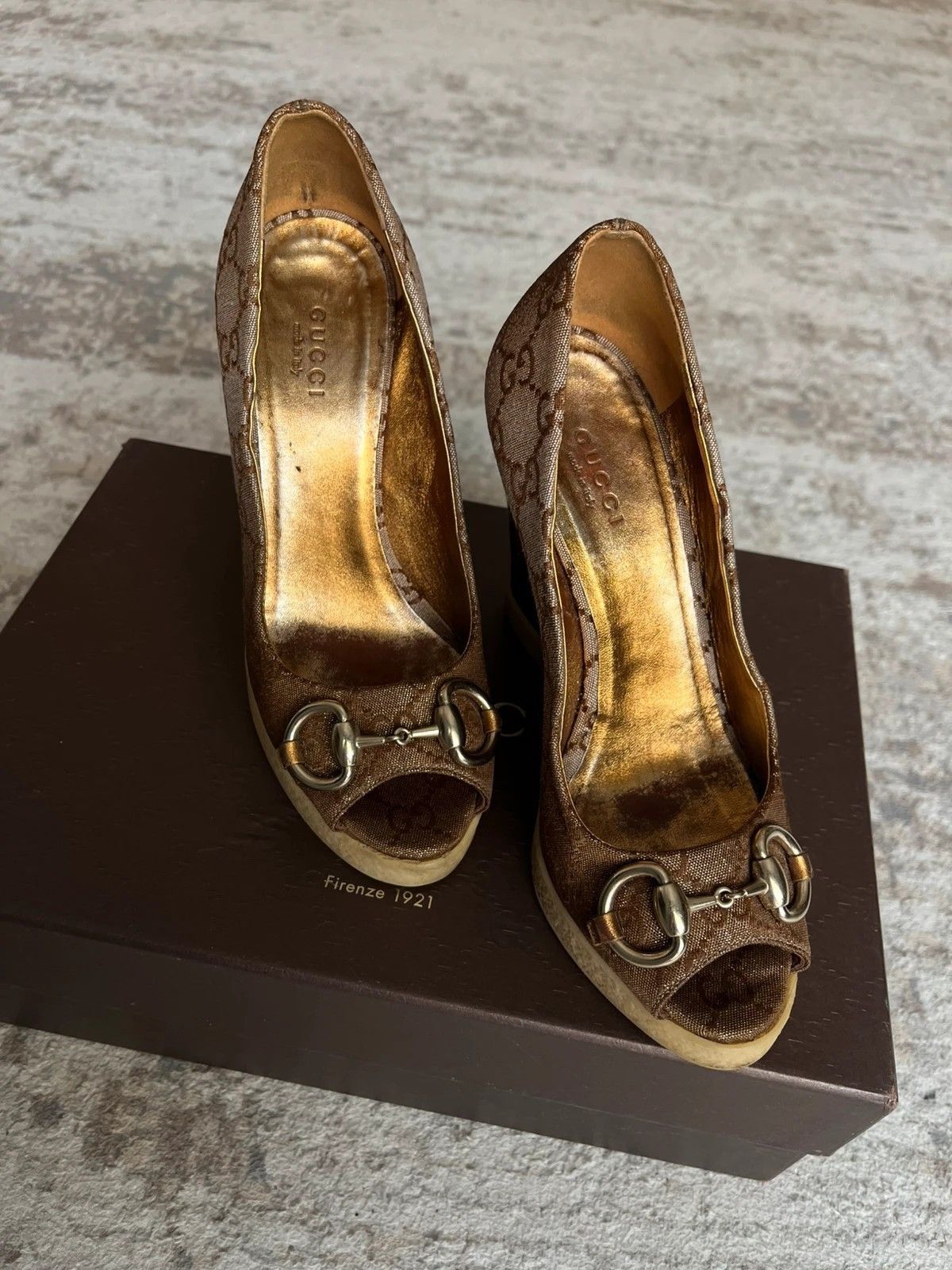 Gucci Gucci Heels Nappa Silk Lurex Barr 2013 Sz 5.5 Monogram Size US 5.5 / IT 35.5 - 4 Thumbnail