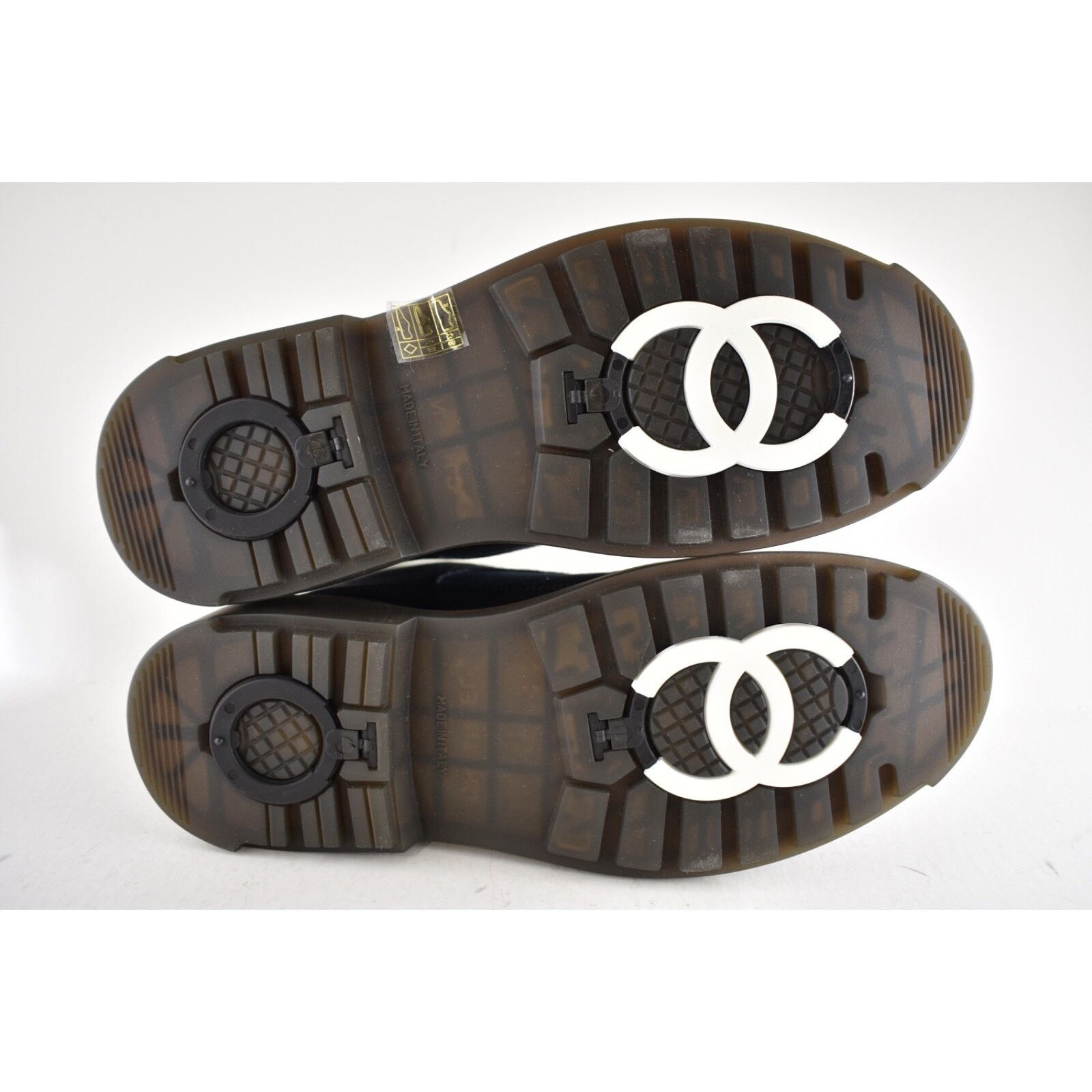 Chanel Chanel 23C Blue Black CC Combat Lace Up Tie Ankle Short Size US 12 / IT 42 - 14 Thumbnail