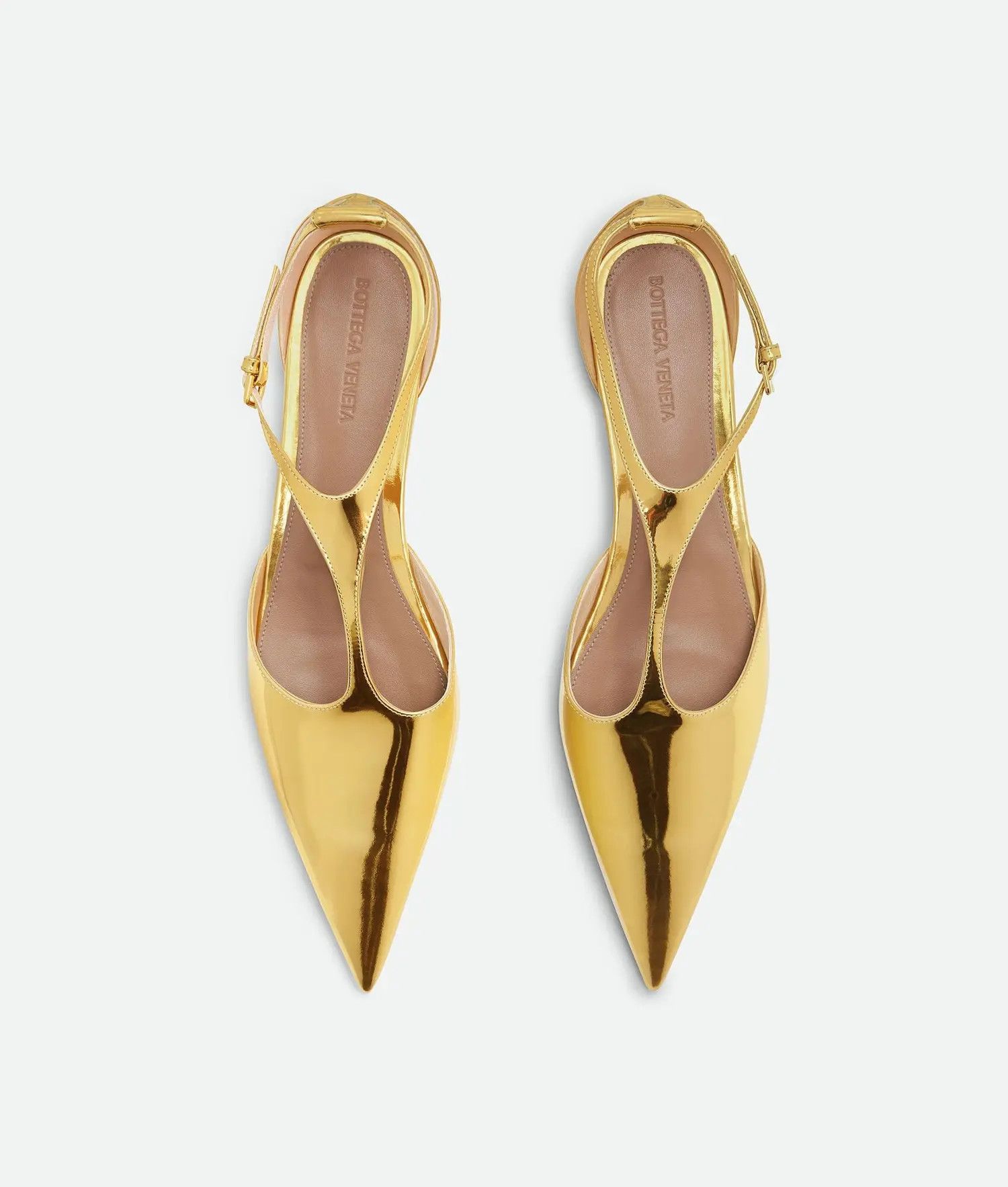Bottega Veneta o1n1vont1224 Rocket T-Bar Ballerina Flats in Gold Size US 5 / IT 35 - 4 Thumbnail