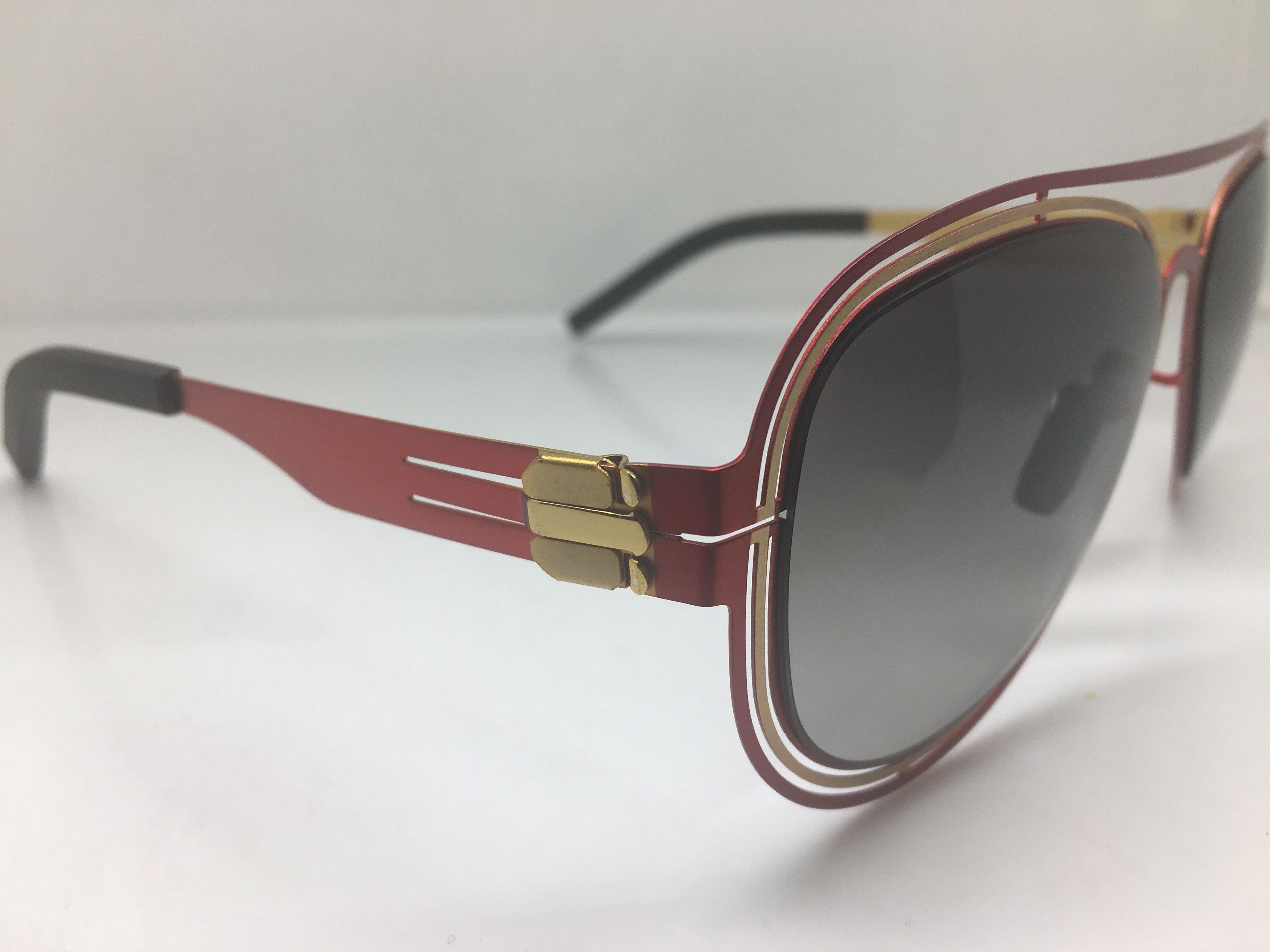 Other Silver Red Alloy Aviator Sunglasses Frame Pilot Size ONE SIZE - 2 Thumbnail