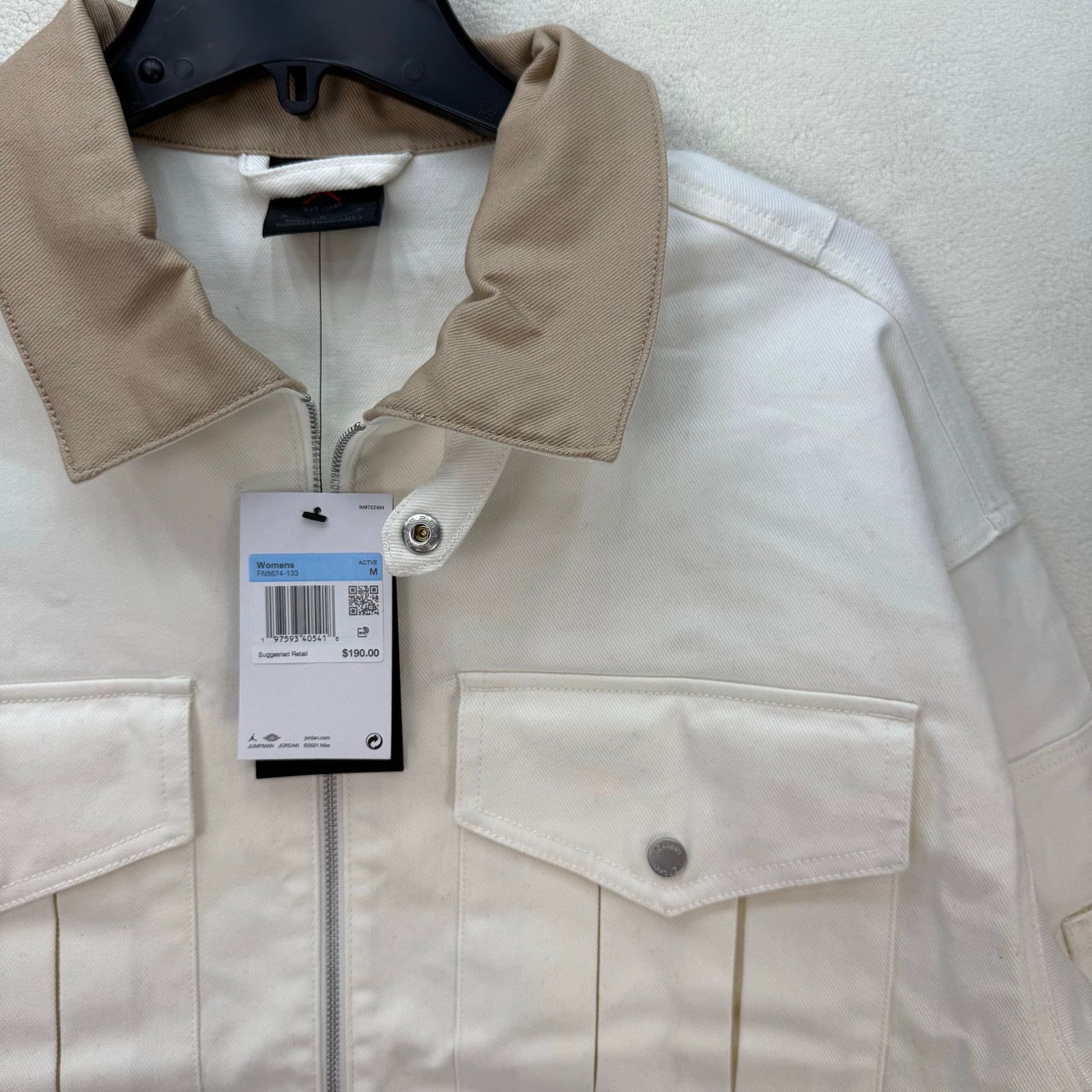 Jordan Brand AIR JORDAN WOMEN'S MEDIUM RENEGADE CANVAS JACKET SAIL FN5674 Size M / US 6-8 / IT 42-44 - 2 Thumbnail