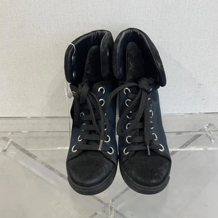 Louis Vuitton Louis Vuitton Black High Top Platform Sneakers 0079 Size US 5 / IT 35 - 1 Thumbnail