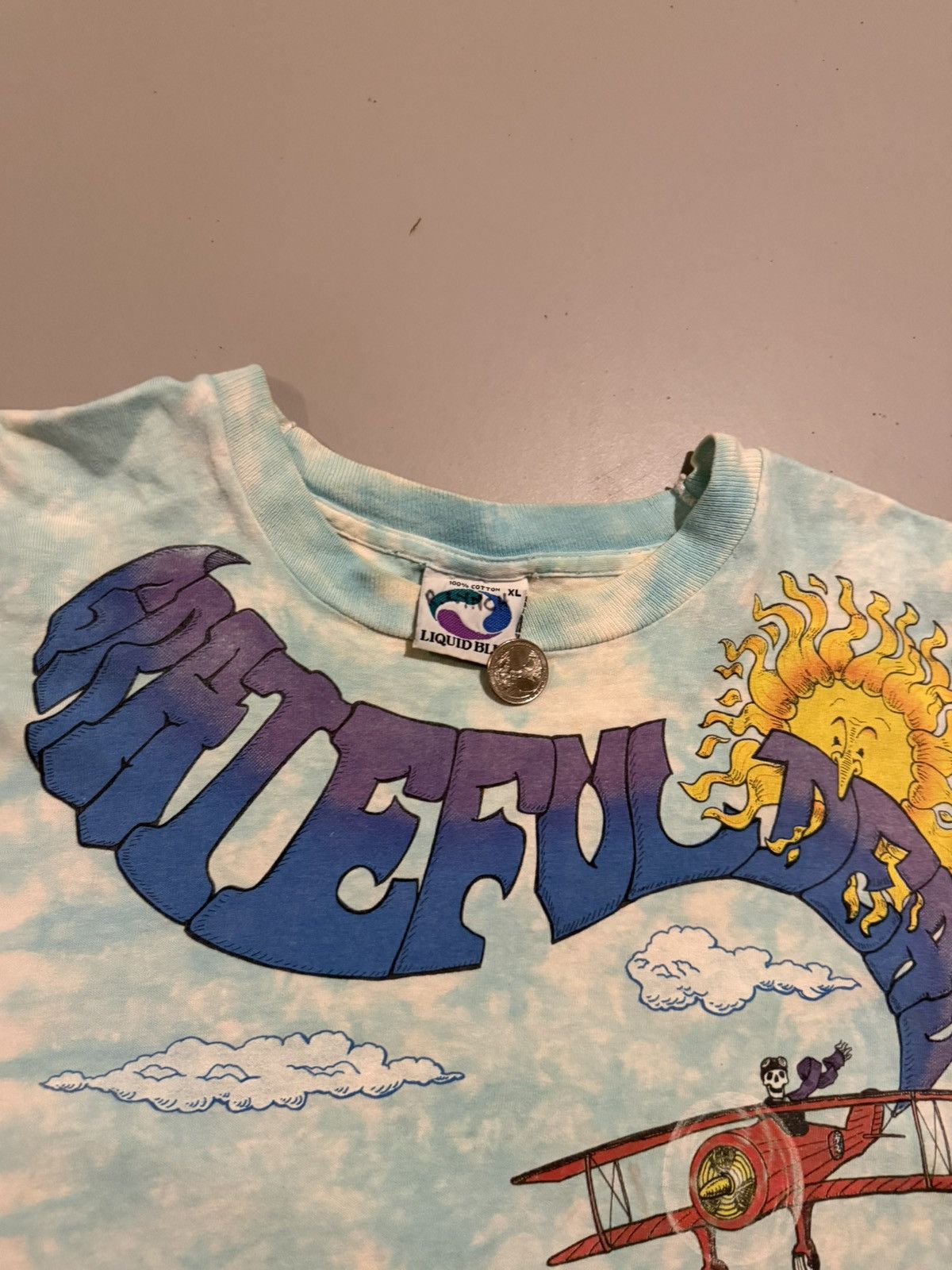 Liquid Blue Vintage 1992 Grateful Dead Spring Tour Single Stitch T Shirt Size US XL / EU 56 / 4 - 2 Thumbnail