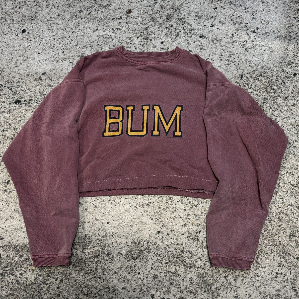 Vintage 90s Bum Equipment Cropped Thrashed Sweatshirt ERD Grunge Size US L / EU 52-54 / 3 - 7 Thumbnail