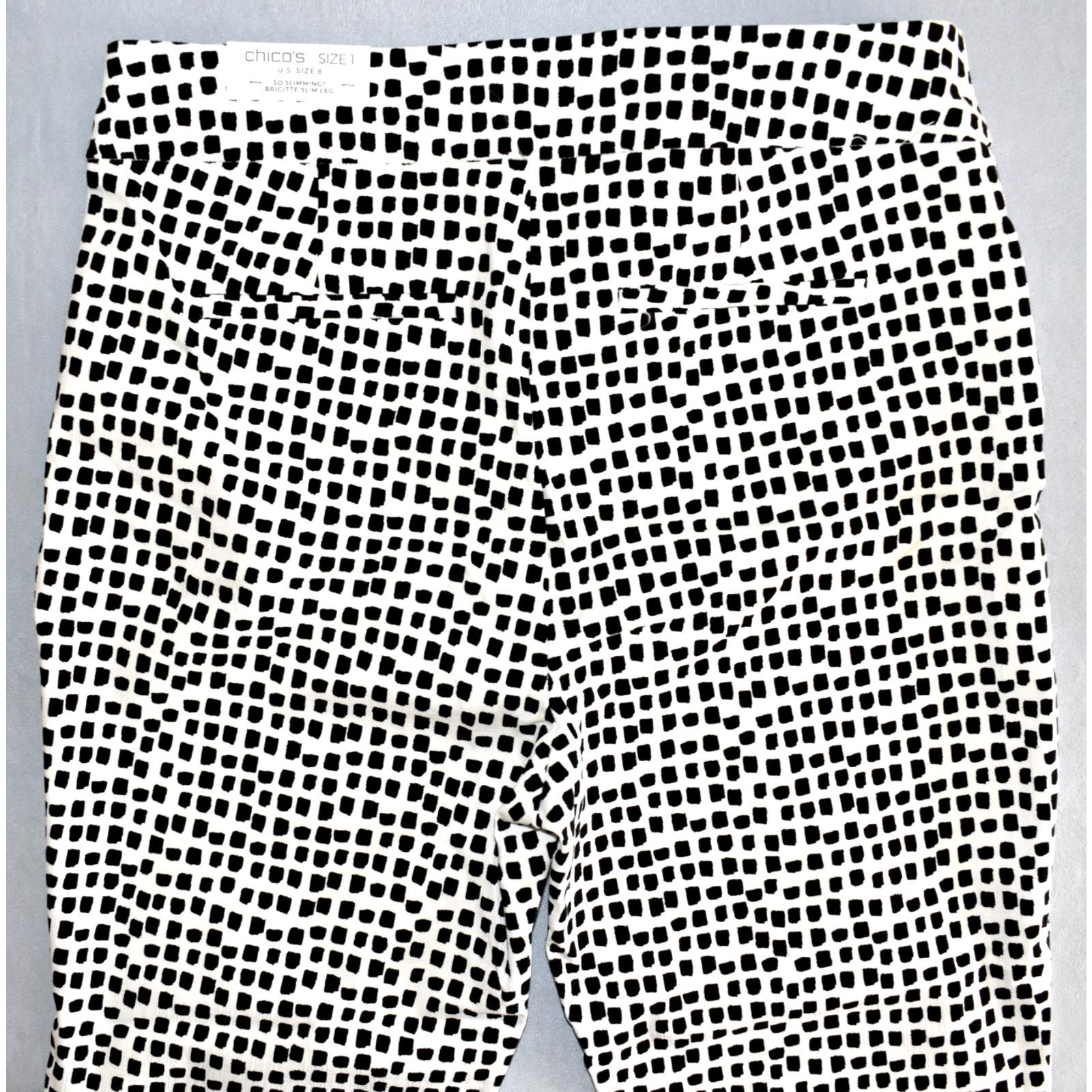 Chicos NWT CHICOS Brigitte Alabaster/Black Slim Leg Pants Sz 1 US 8 Size 30" / US 8 / IT 44 - 3 Thumbnail