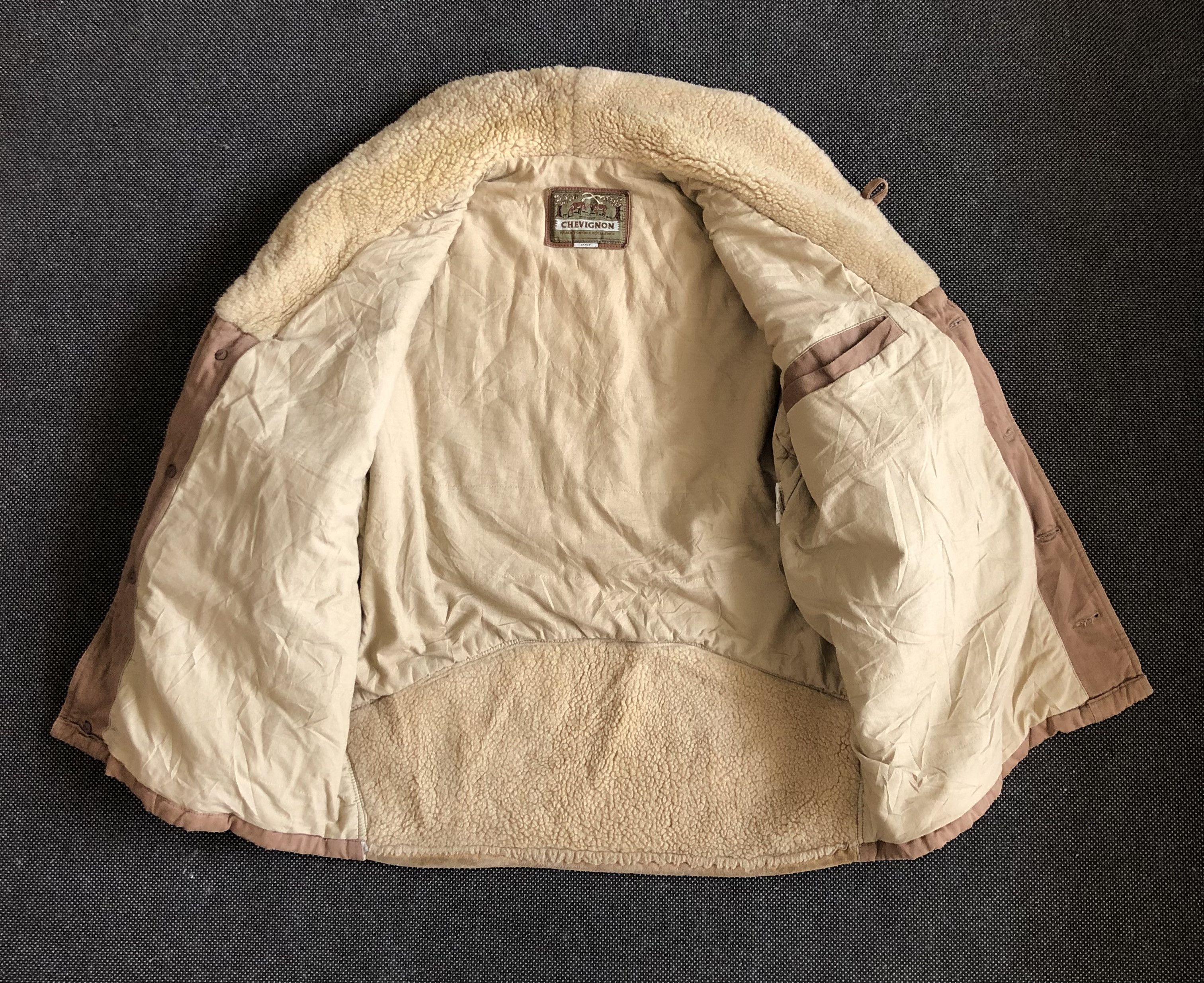 Chevignon RARE🔥VINTAGE CHEVIGNON YOKES LEATHER SHEARLING JACKET Size US XL / EU 56 / 4 - 9 Thumbnail