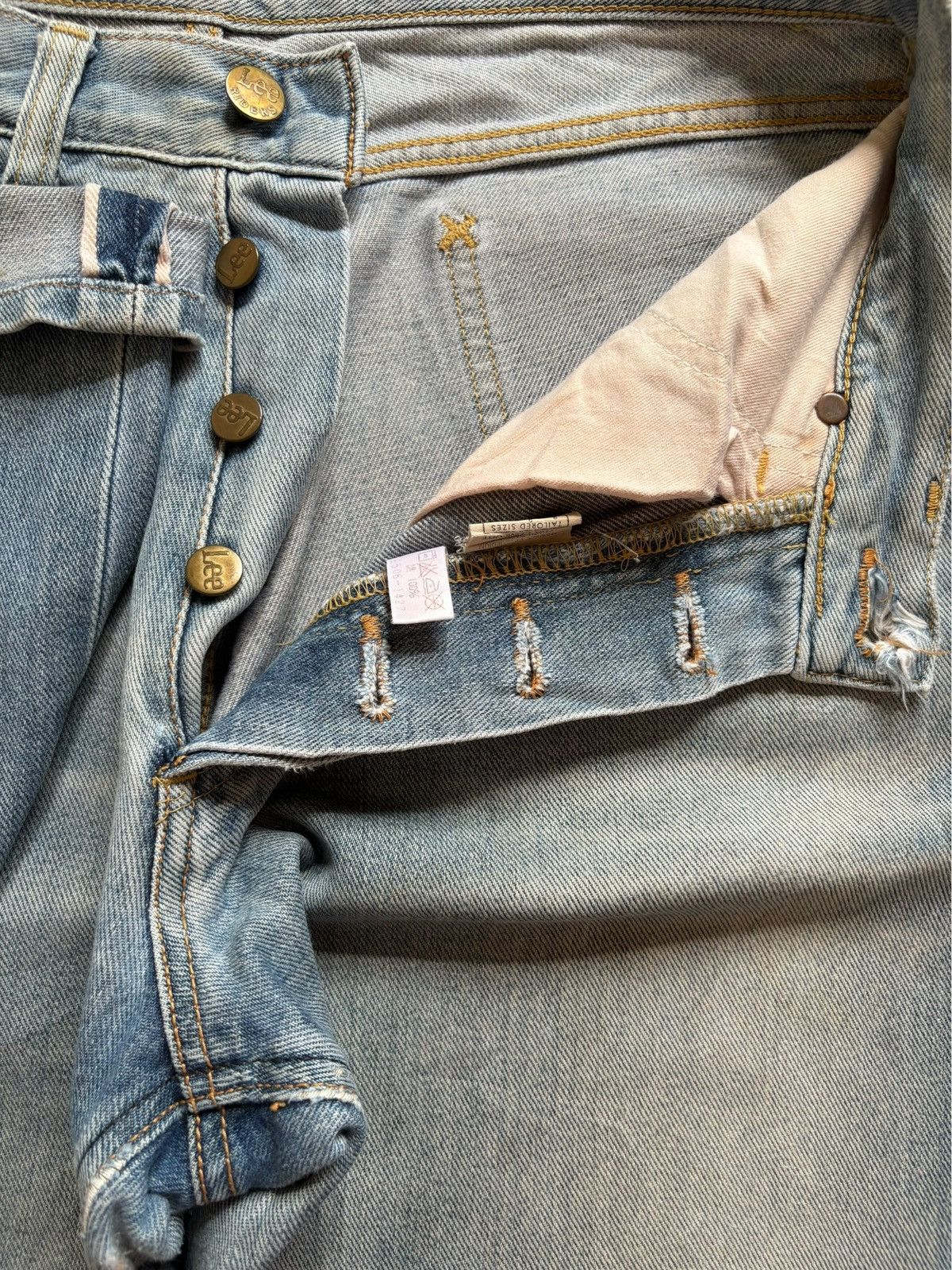 Lee Vintage Lee Selvedge Mud Wash Distress Baggy Jeans Size US 31 - 3 Thumbnail