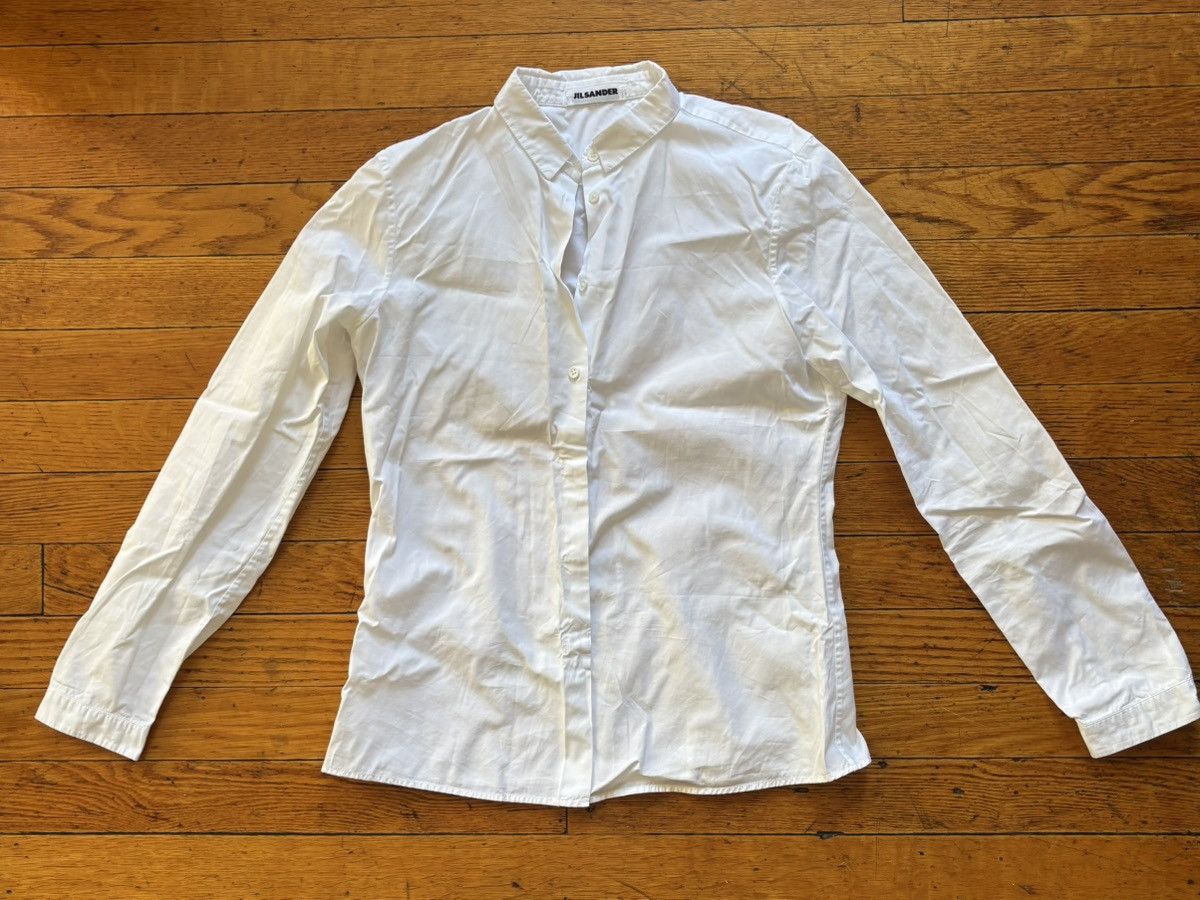 Jil Sander Jil Sander white XS/S fine cotton women's shirt Size S / US 4 / IT 40 - 1 Thumbnail
