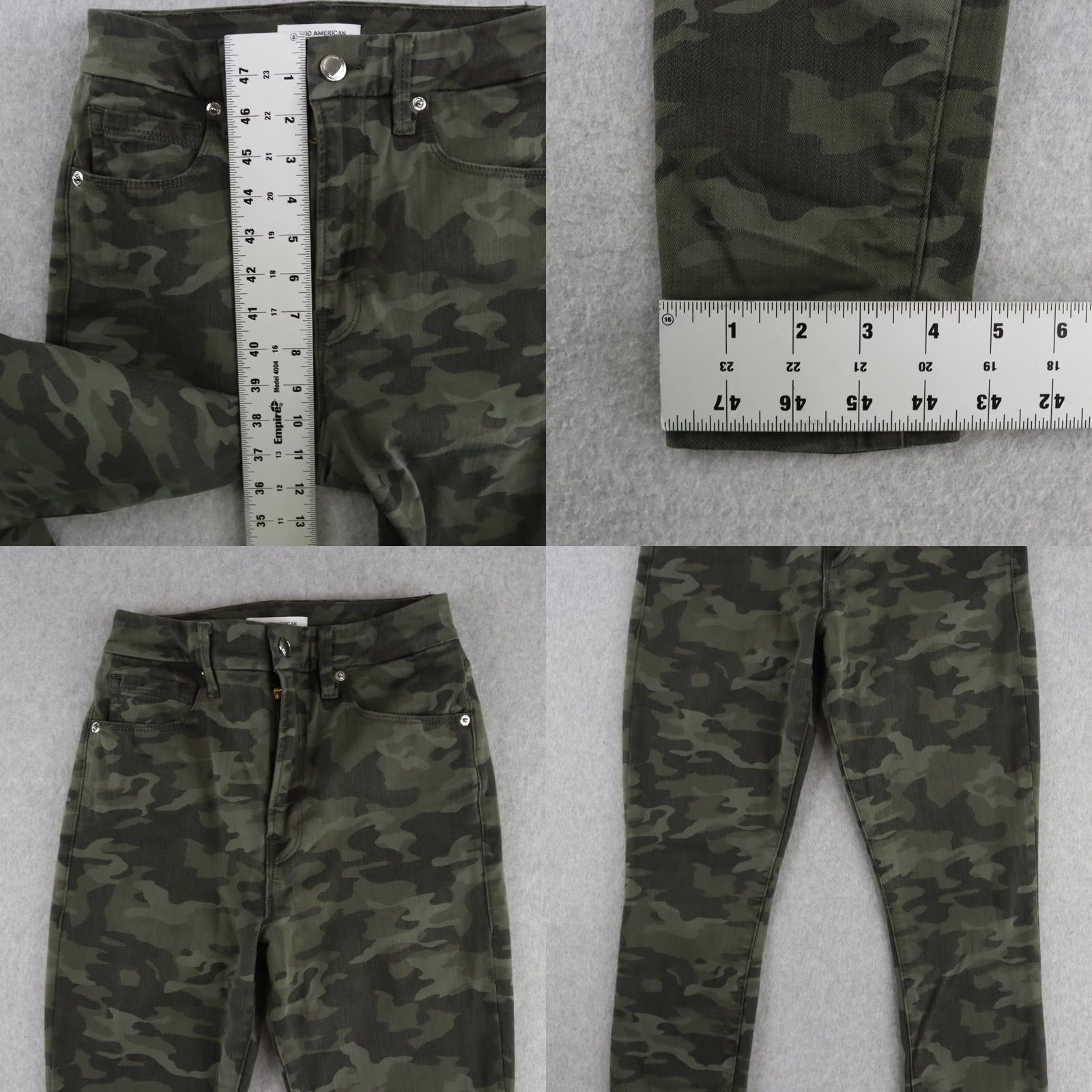 Good American Good American Jeans Skinny Green Camouflage Size 4/27 Stretch Womens Size 27" / US 4 / IT 40 - 8 Thumbnail