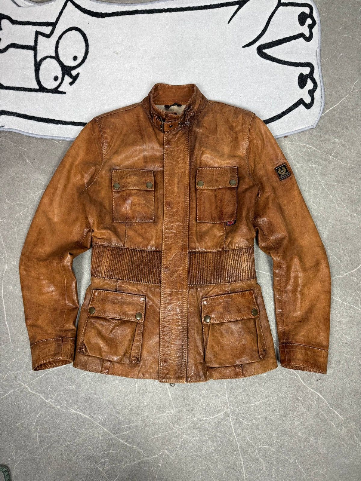 Belstaff VINTAGE BIKER LEATHER JACKET-Belstaff gold Size S / US 4 / IT 40 - 1 Thumbnail