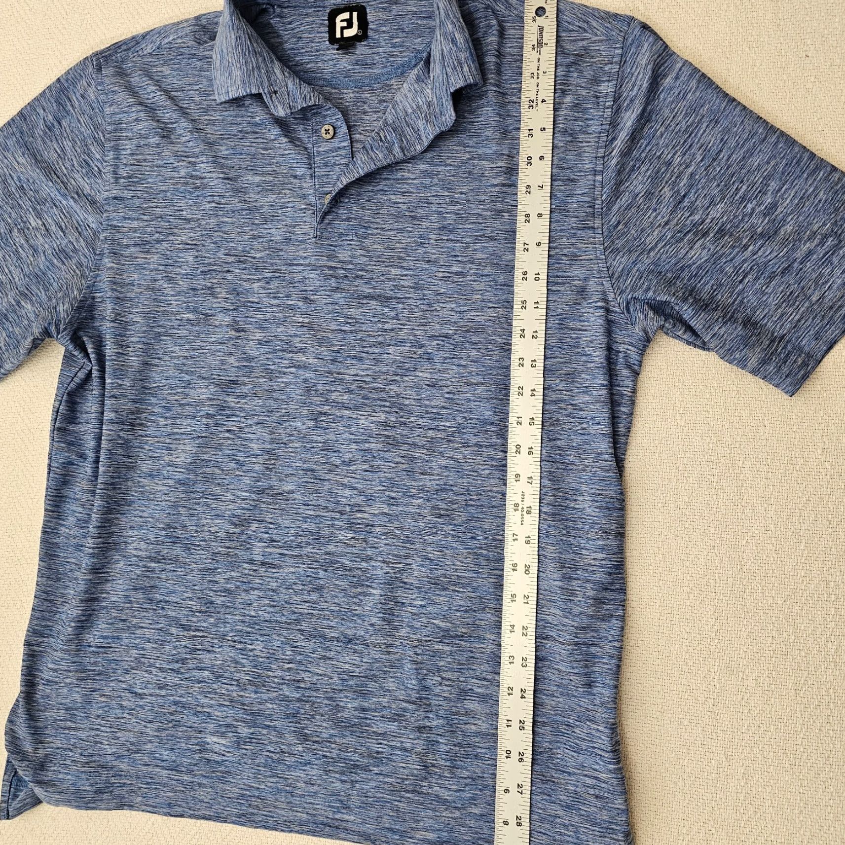 Footjoy FootJoy Polo Shirt Mens Golf Blue Heather L Logo Embroidered Stretch Back Short Sleeve Classic Sports Shirt Mens Size US L / EU 52-54 / 3 - 5 Thumbnail