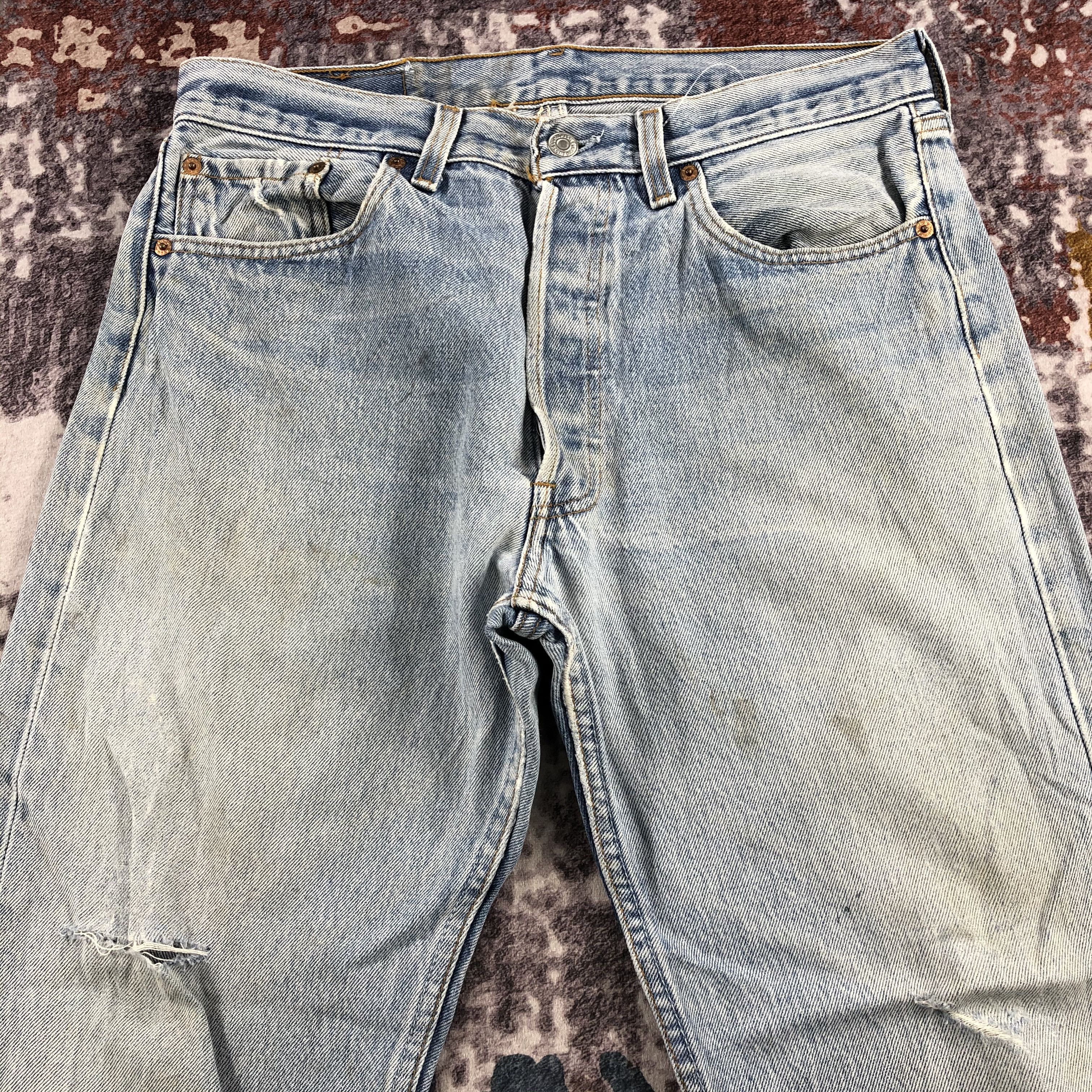 Levi's × Vintage 90s Vintage Light Wash Levis 501 Jeans-JM2595 Size US 33 - 3 Thumbnail