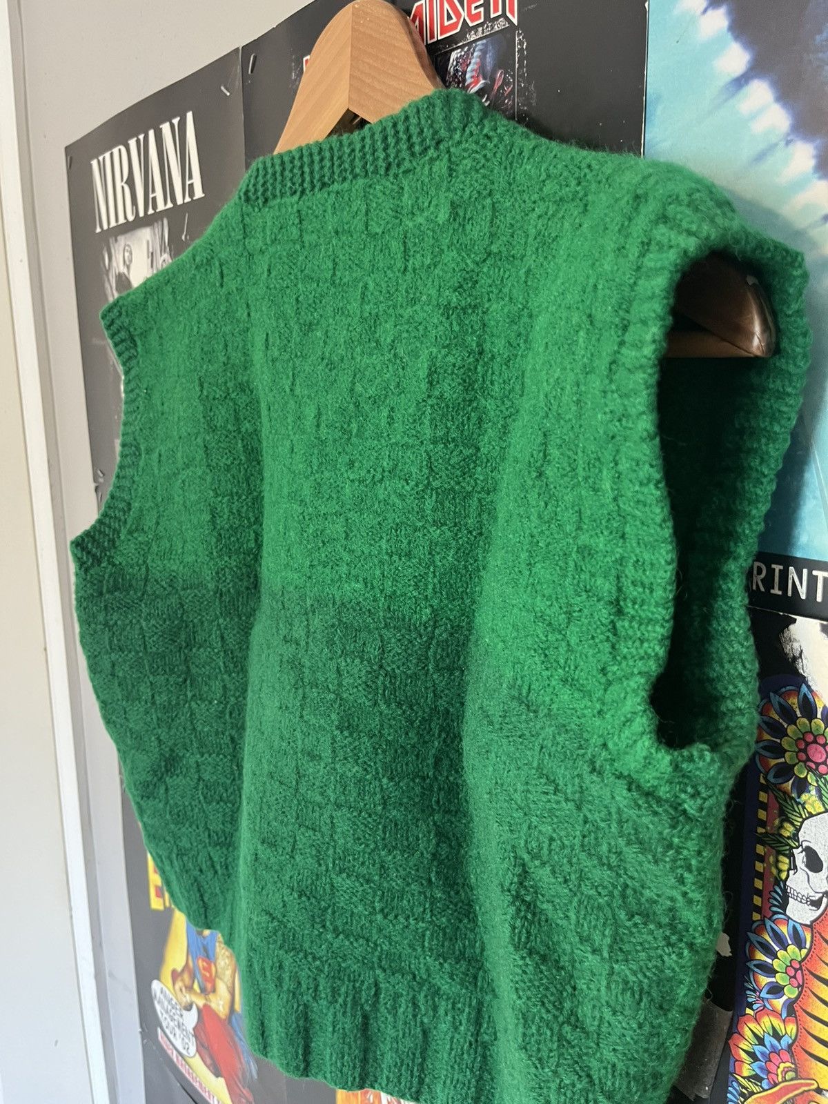 Other Vintage 90’s Very Thick Cropped Knit Vest Sweater! Size XS / US 0-2 / IT 36-38 - 7 Thumbnail