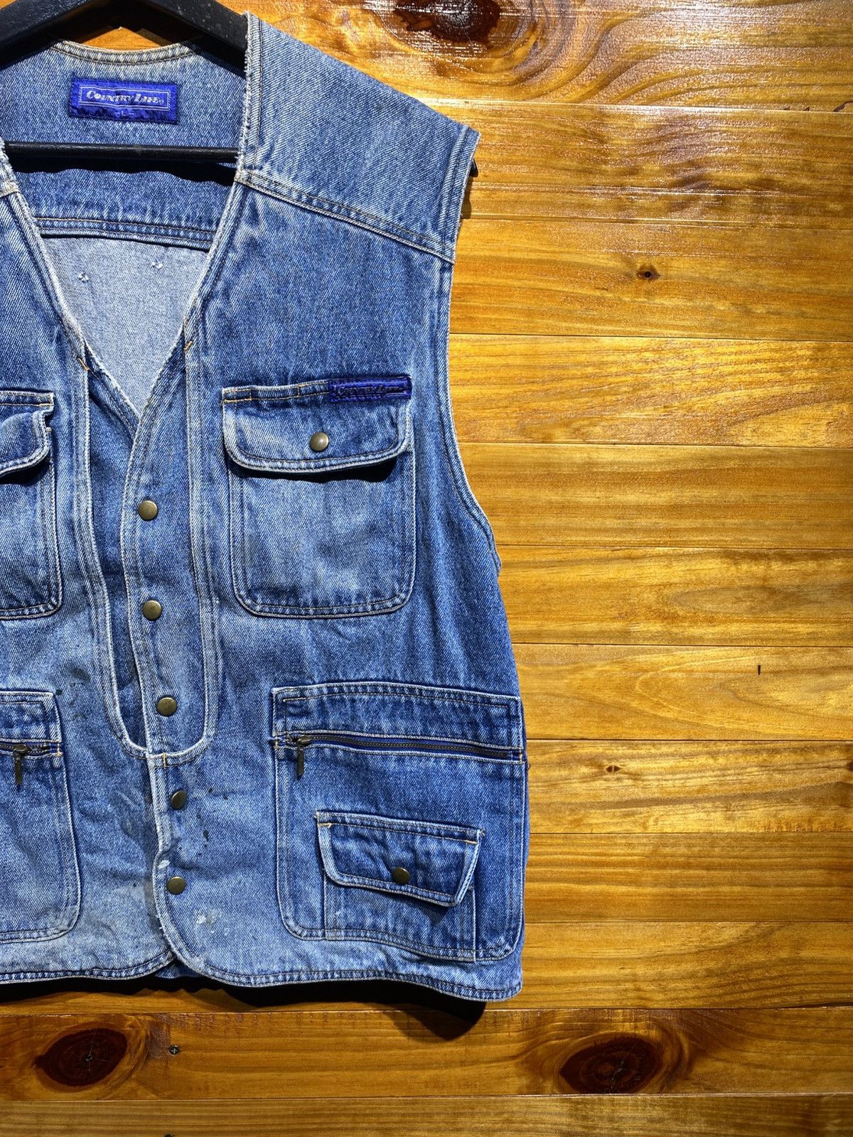 Vintage Vintage Country Life Blue Denim Utility Vest Workwear Style Size US L / EU 52-54 / 3 - 6 Thumbnail