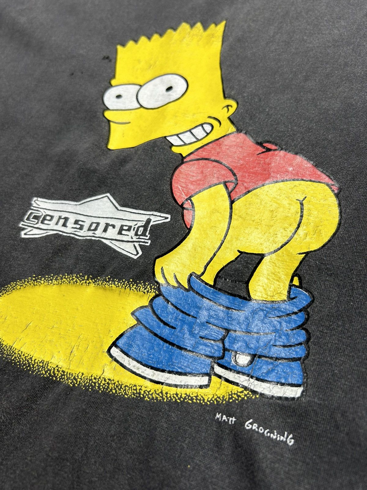 Vintage Rare Vintage The Simpsons Bart Censored T-Shirt Size US L / EU 52-54 / 3 - 7 Thumbnail