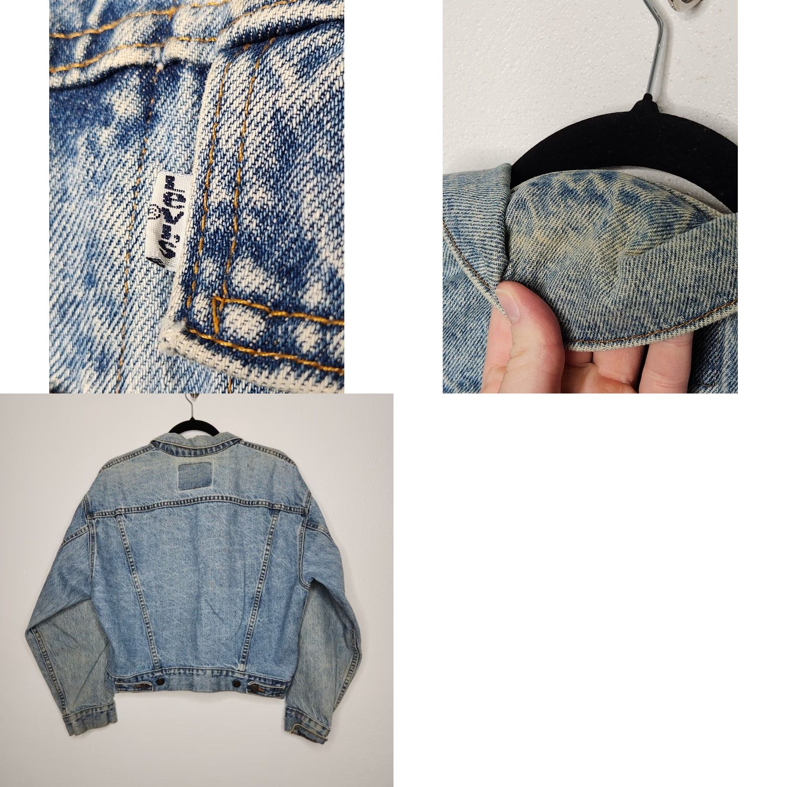 Levi's VINTAGE Levi's Denim Coat Jacket Womens L 16/18 White Tab Distressed Beauty Denim Jacket Womens Large Classic Coat Size L / US 10 / IT 46 - 8 Thumbnail