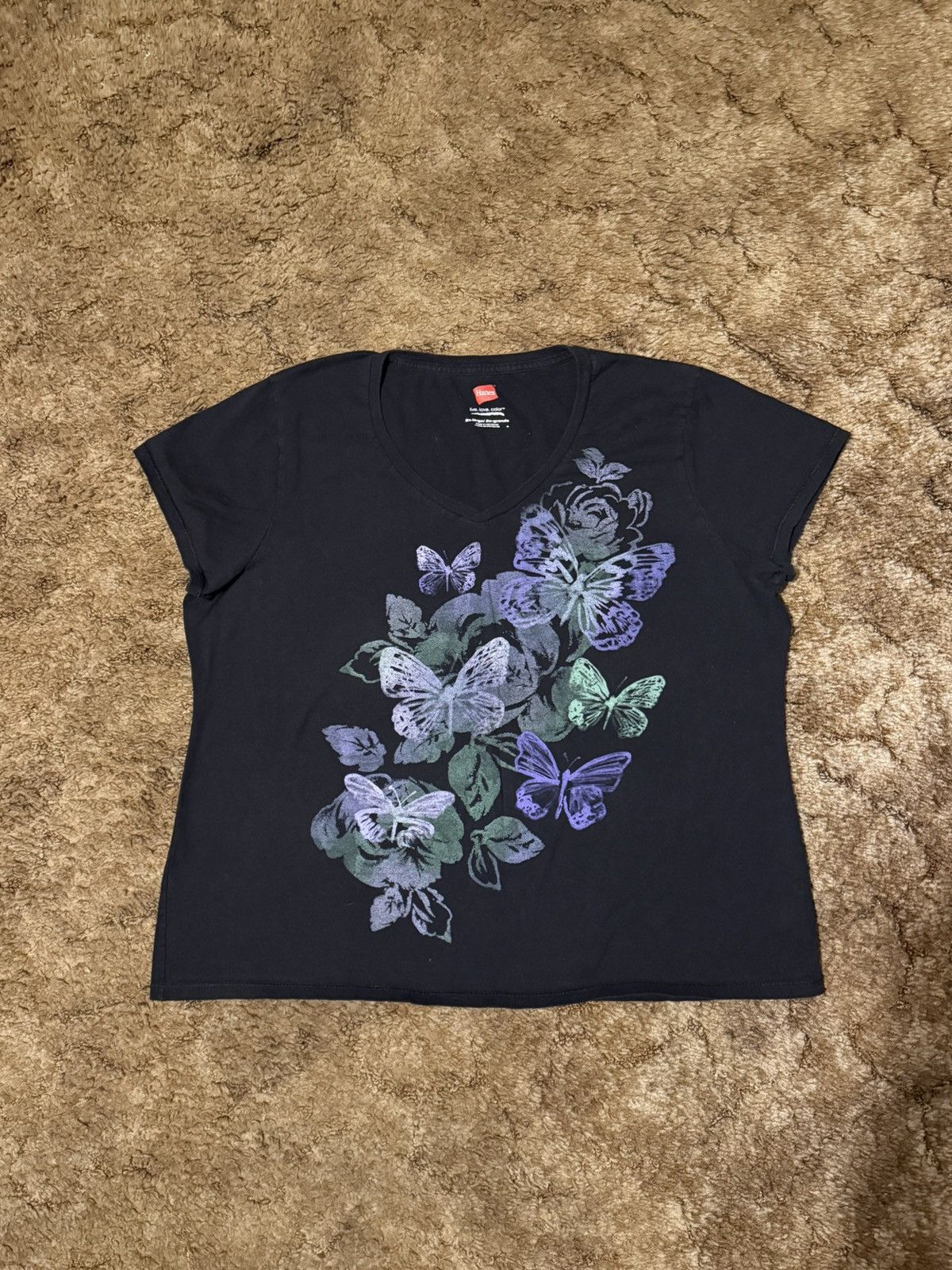 Vintage Vintage Butterfly Flower Art Tee Womans 2XLarge Size M / US 6-8 / IT 42-44 - 1 Thumbnail