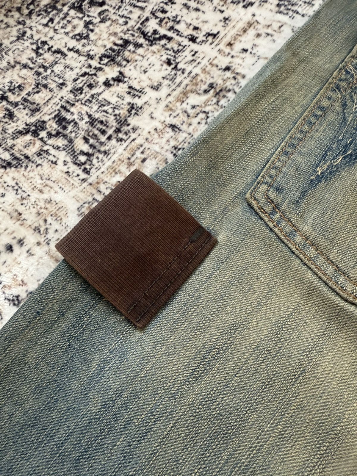 Le Grande Bleu (L.G.B.) Edwin Tokyo Mud Wash Distressed Flared Jeans Size US 36 / EU 52 - 20 Thumbnail