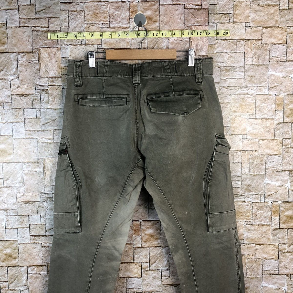 Faded Glory × Japanese Brand Genba Grey faded tactical Cargo Multipocket Pants #A1148 Size US 32 / EU 48 - 16 Thumbnail