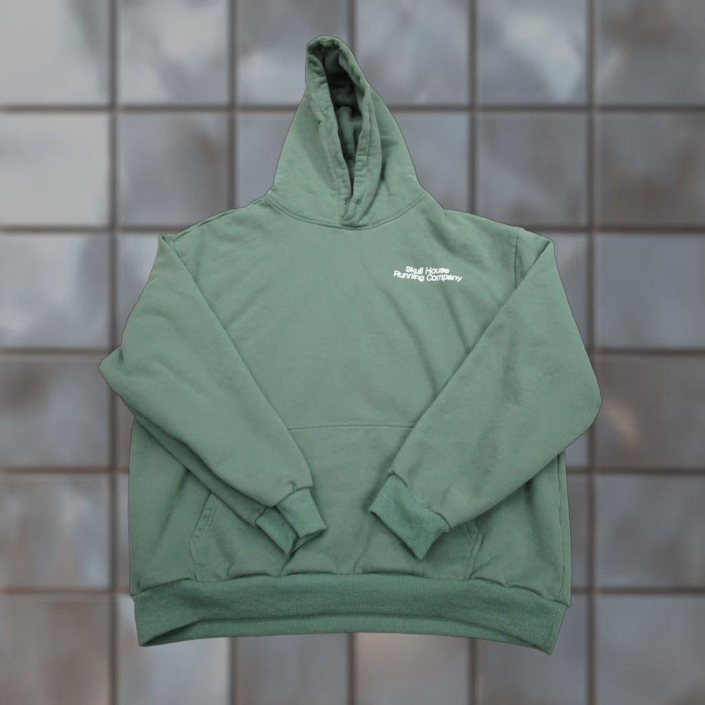 Vintage Skull House Running Company Hoodie Mens XL Green Track Graphic Pullover Fleece Size US XL / EU 56 / 4 - 1 Thumbnail