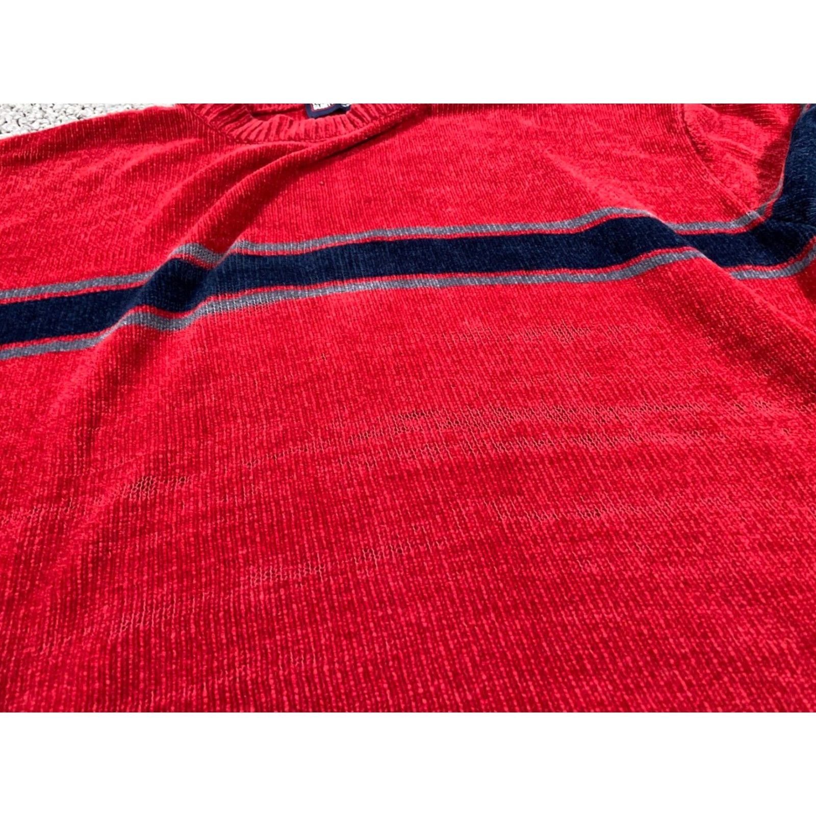 Faded Glory VTG Y2K Style Plush Sweater Adult XL Red Black Striped Crewneck Pullover Men’s Faded Glory Knit Sweatshirt 90s Skater Punk 00s Casual Mens Size US XL / EU 56 / 4 - 5 Thumbnail